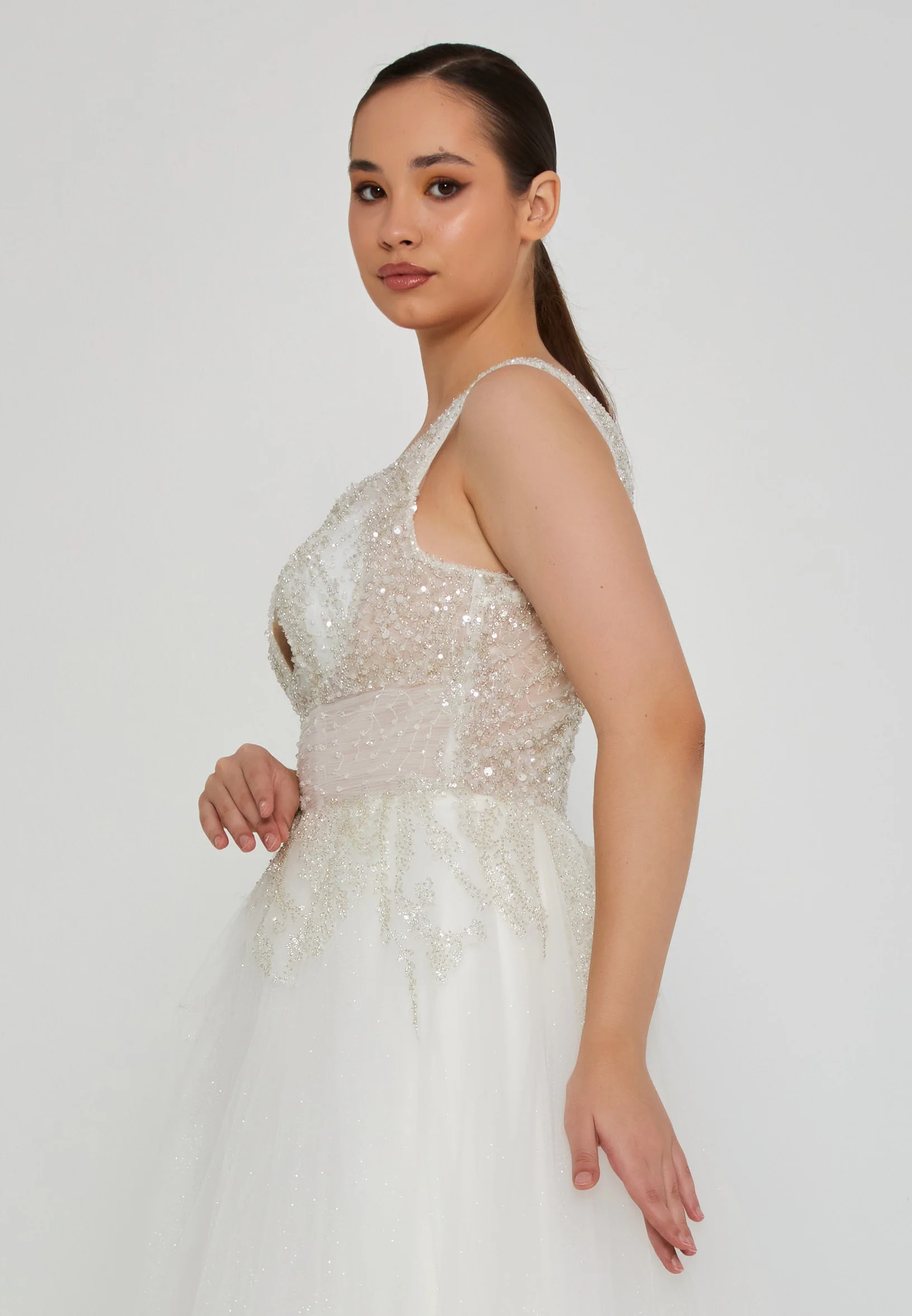 Sleeveless Maxi Tulle Plus Size Wedding Dress nor2016 - Image 2