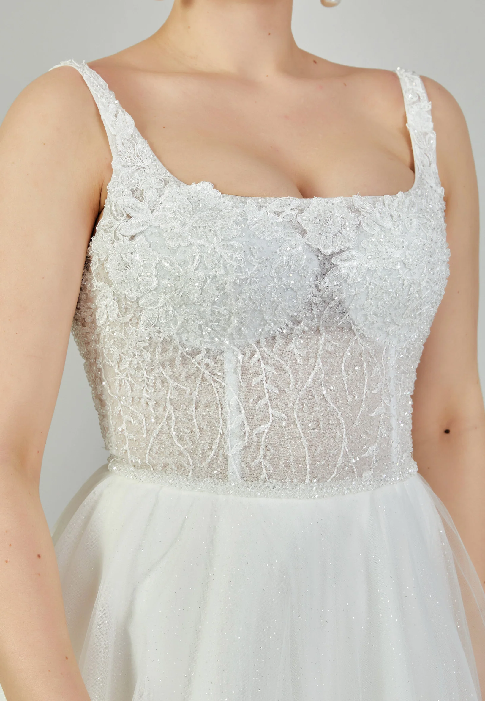 Sleeveless Maxi Tulle Plus Size Wedding Dress nor333 - Image 4