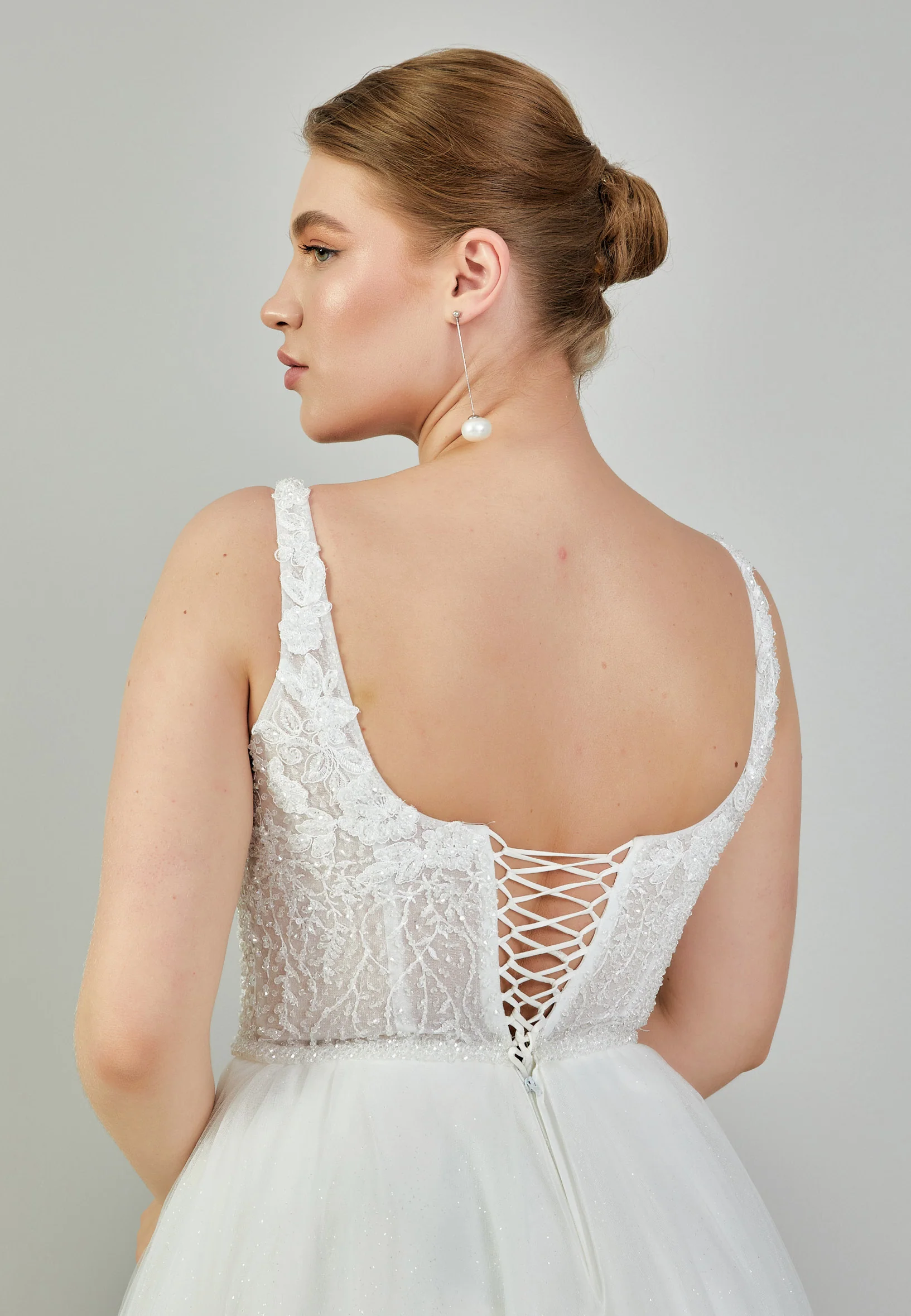 Sleeveless Maxi Tulle Plus Size Wedding Dress nor333 - Image 8