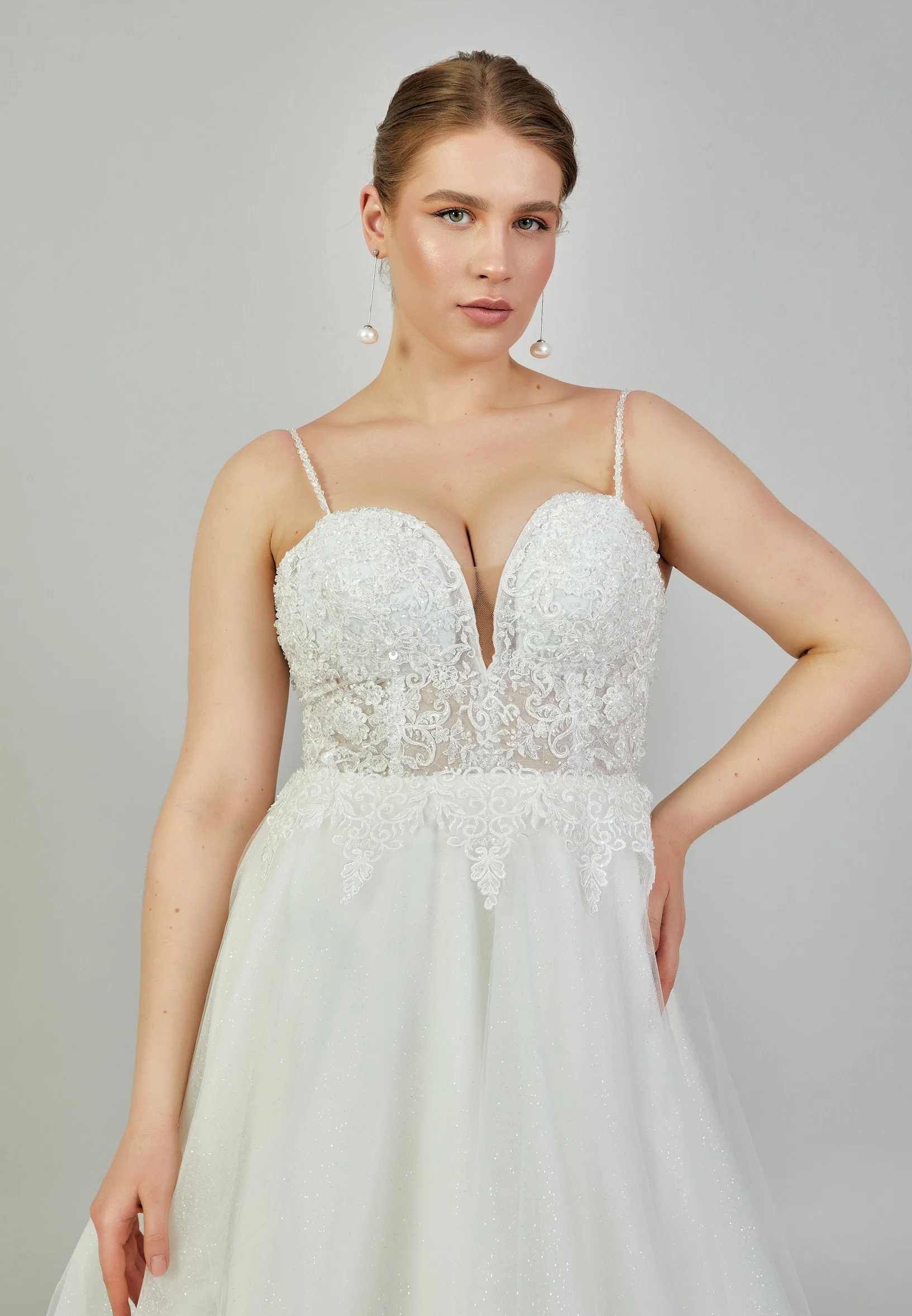 Sleeveless Maxi Tulle Plus Size Wedding Dress nor350 - Image 3