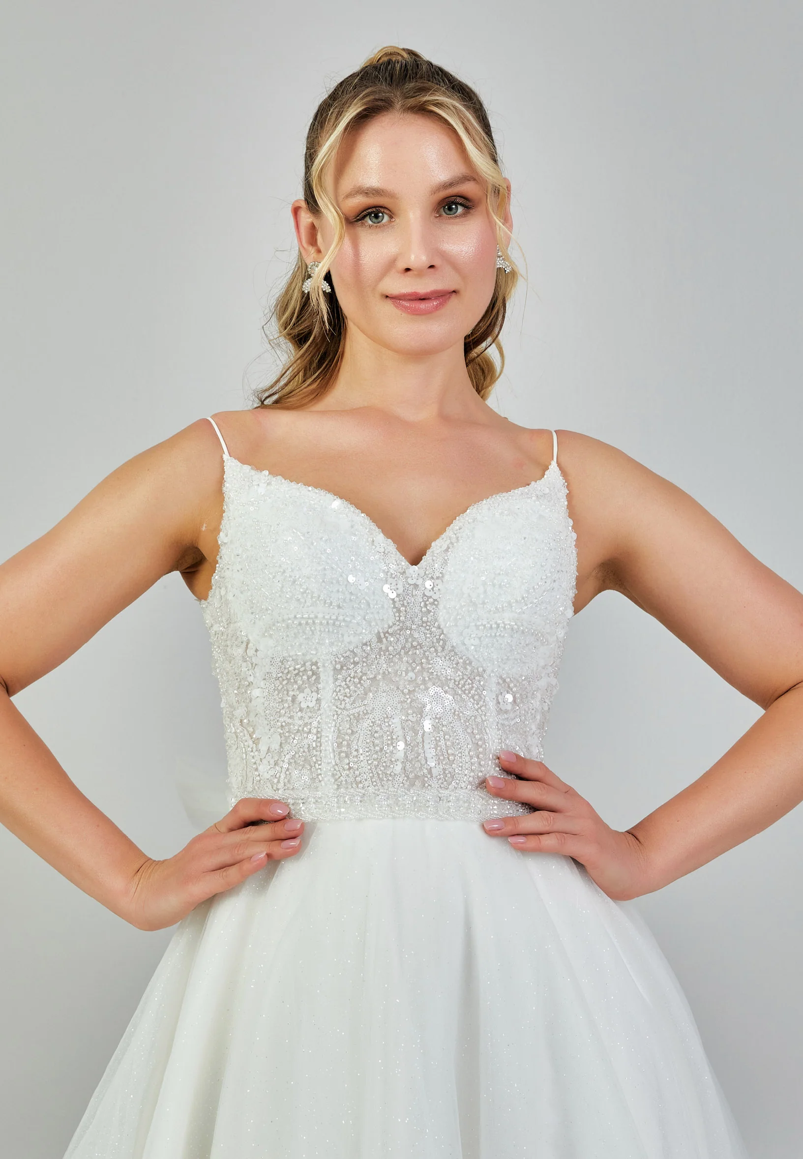 Sleeveless Maxi Tulle Plus Size Wedding Dress nor386 - Image 3