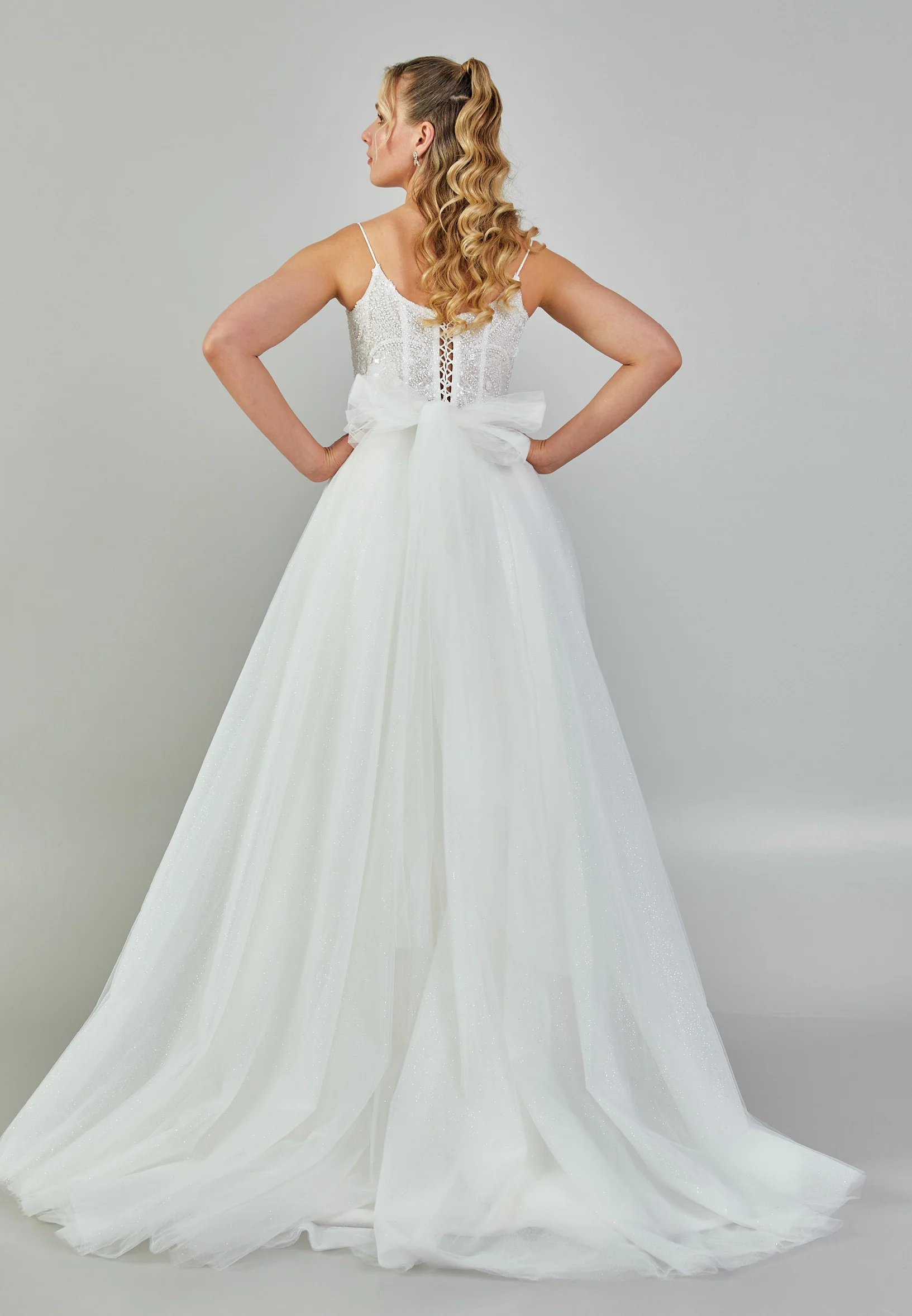 Sleeveless Maxi Tulle Plus Size Wedding Dress nor386 - Image 5