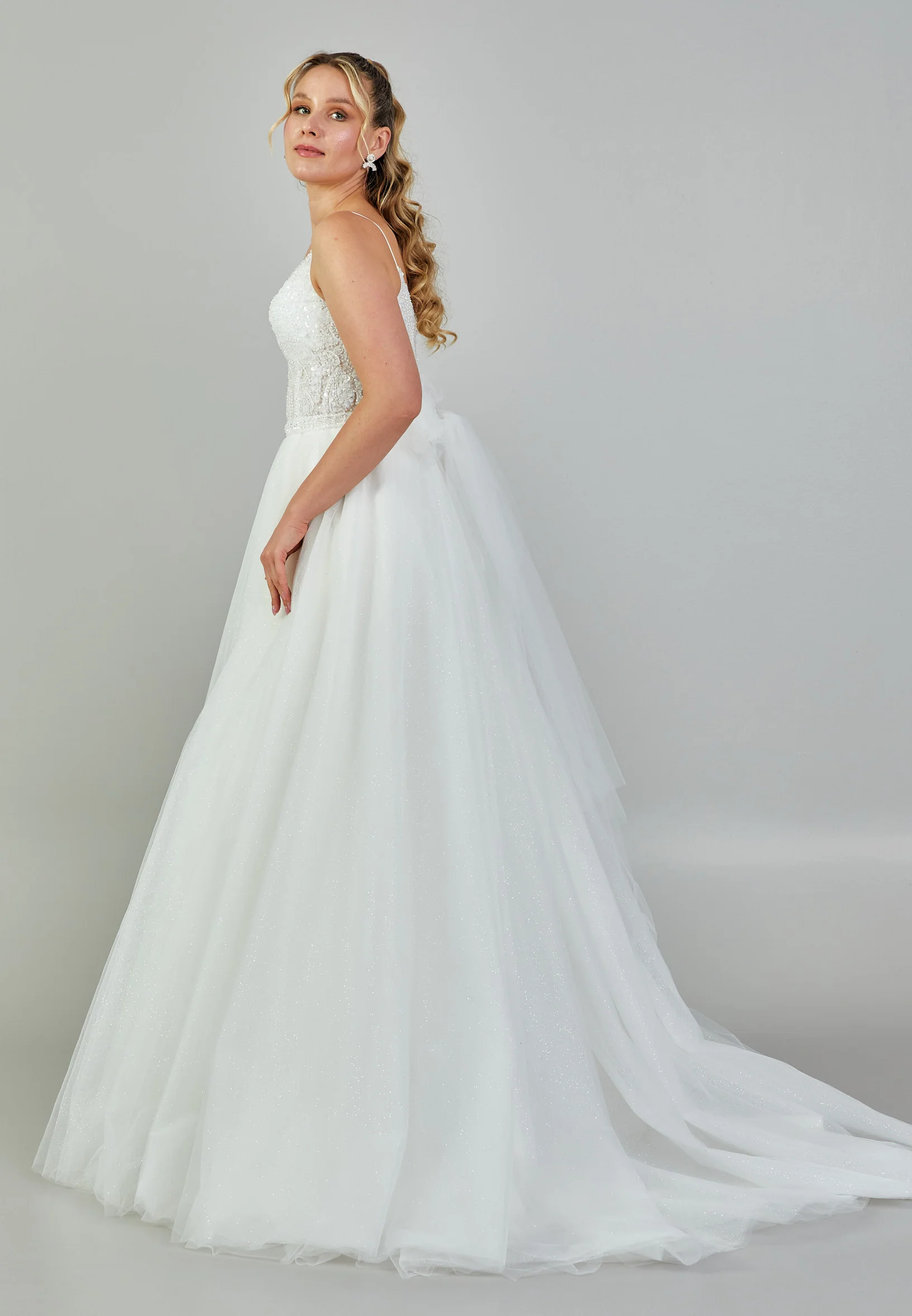 Sleeveless Maxi Tulle Plus Size Wedding Dress nor386 - Image 6