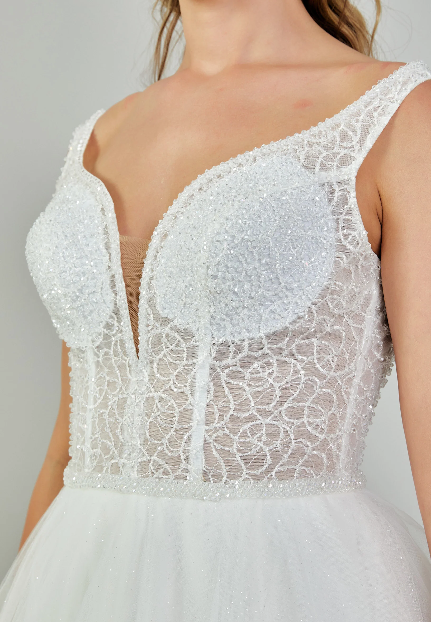 Sleeveless Maxi Tulle Plus Size Wedding Dress nor387 - Image 4