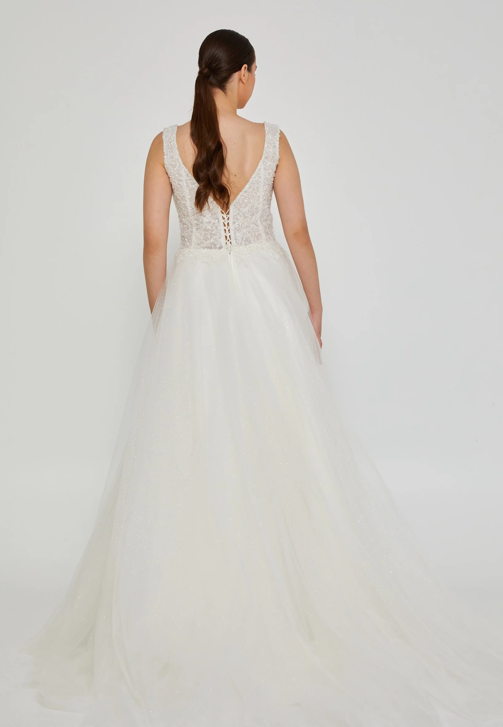 Sleeveless Maxi Tulle Plus Size Wedding Dress nor401 - Image 4