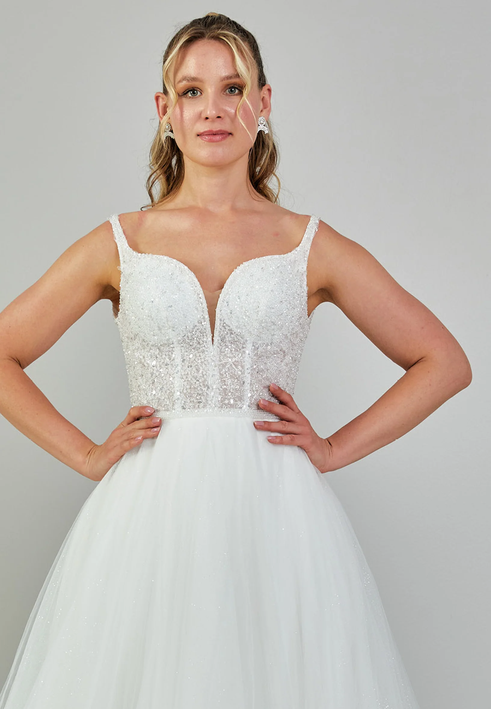 Sleeveless Maxi Tulle Plus Size Wedding Dress nor405 - Image 7