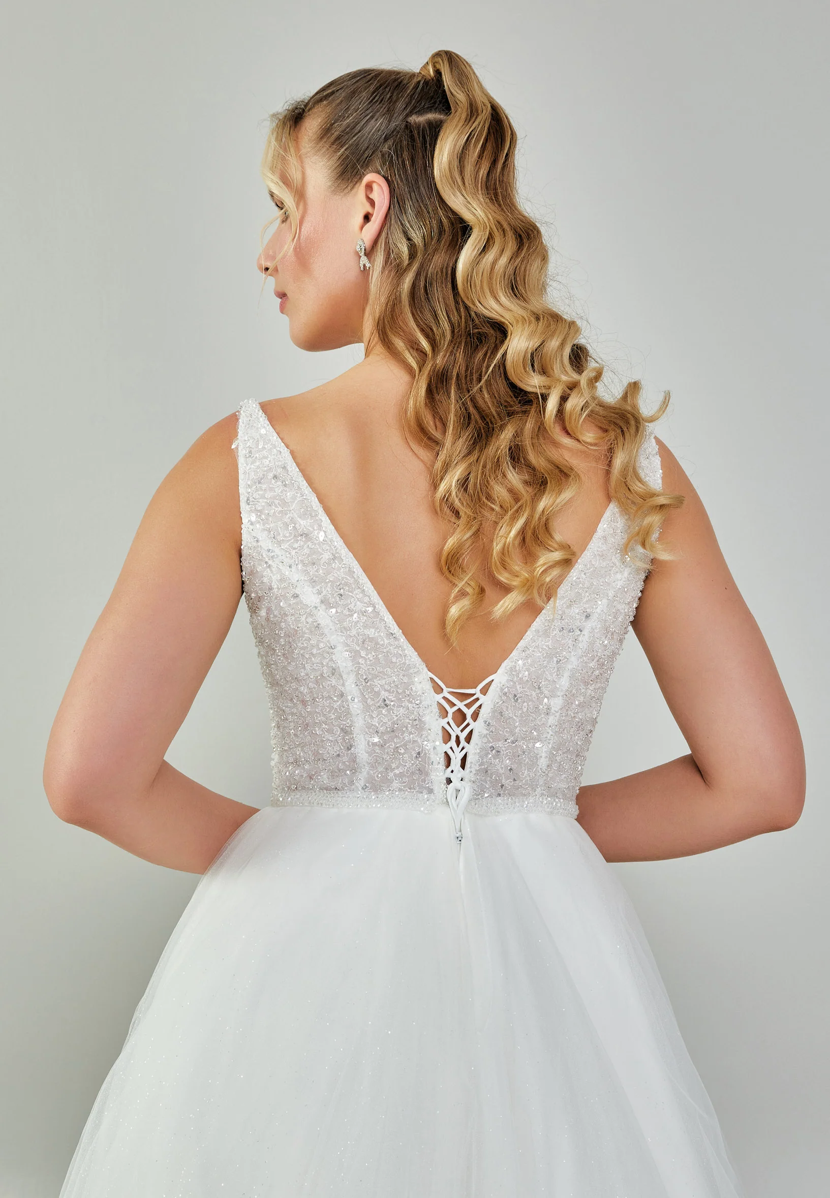 Sleeveless Maxi Tulle Plus Size Wedding Dress nor405 - Image 8