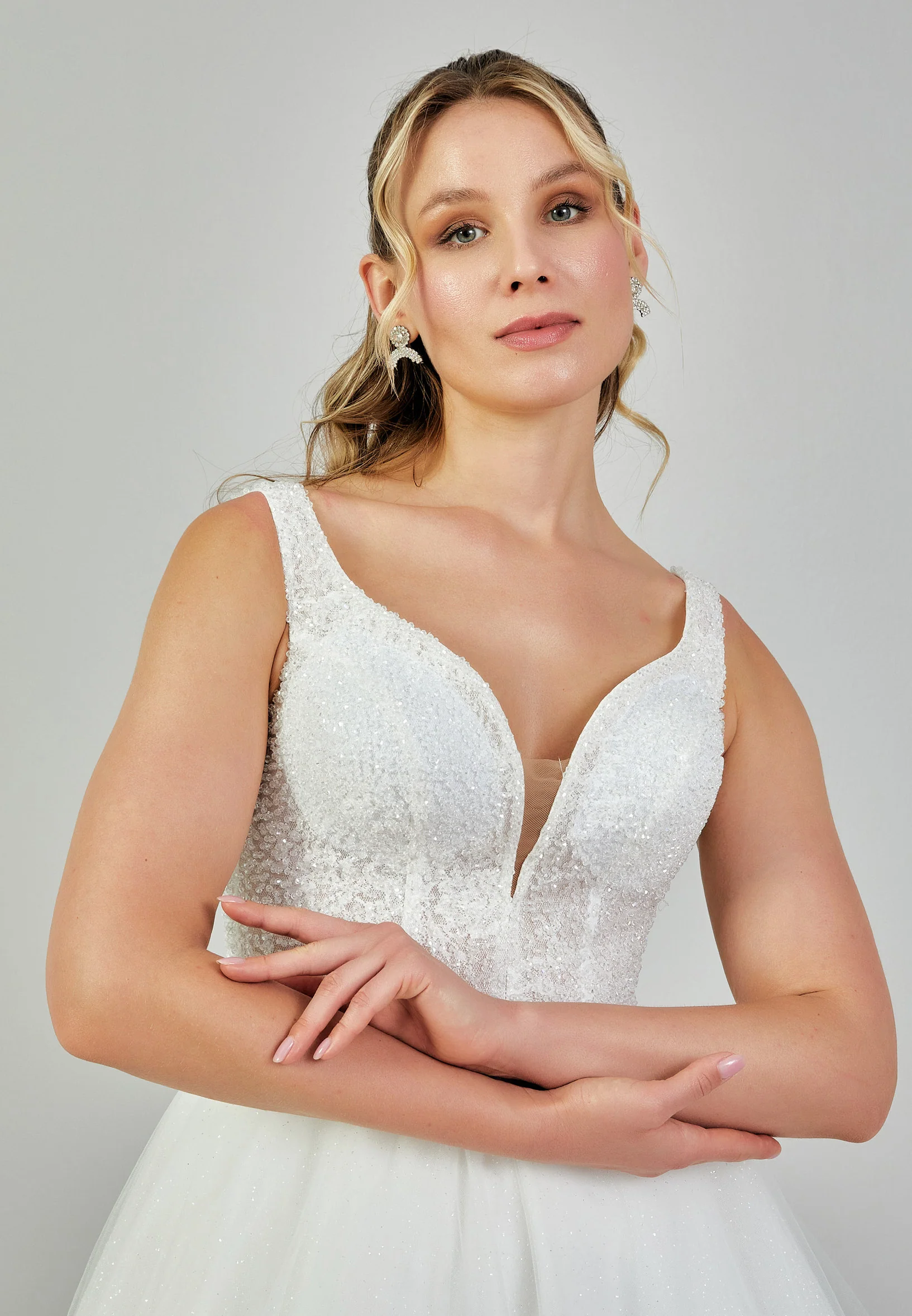 Sleeveless Maxi Tulle Plus Size Wedding Dress nor406 - Image 3