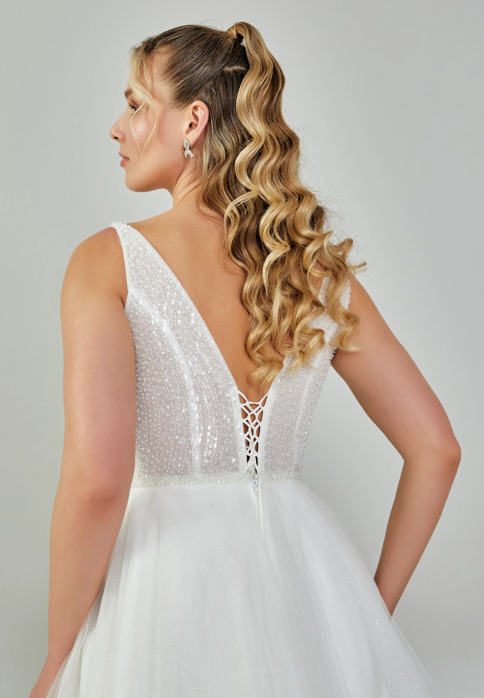 Sleeveless Maxi Tulle Plus Size Wedding Dress nor410 - Image 8