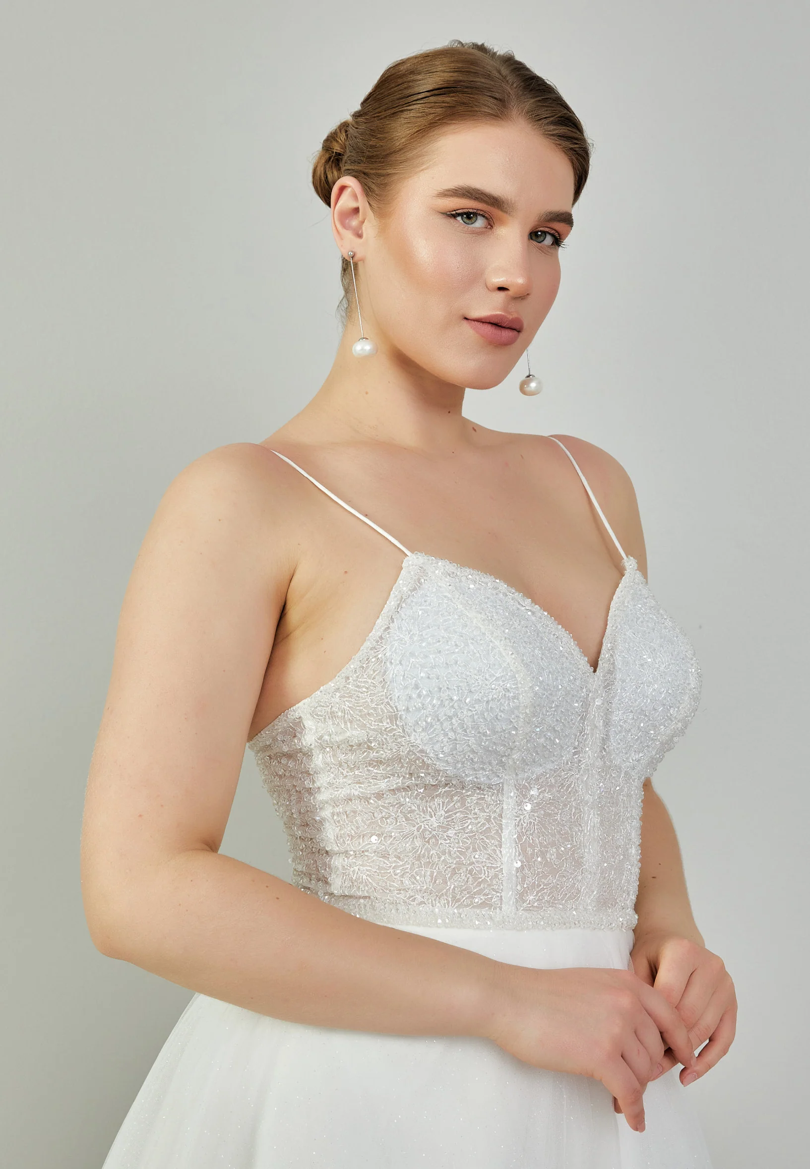 Sleeveless Maxi Tulle Plus Size Wedding Dress nor424 - Image 2