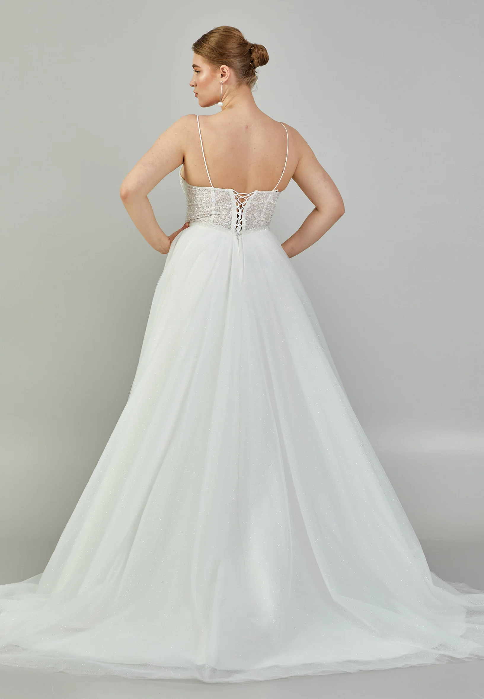 Sleeveless Maxi Tulle Plus Size Wedding Dress nor424 - Image 5