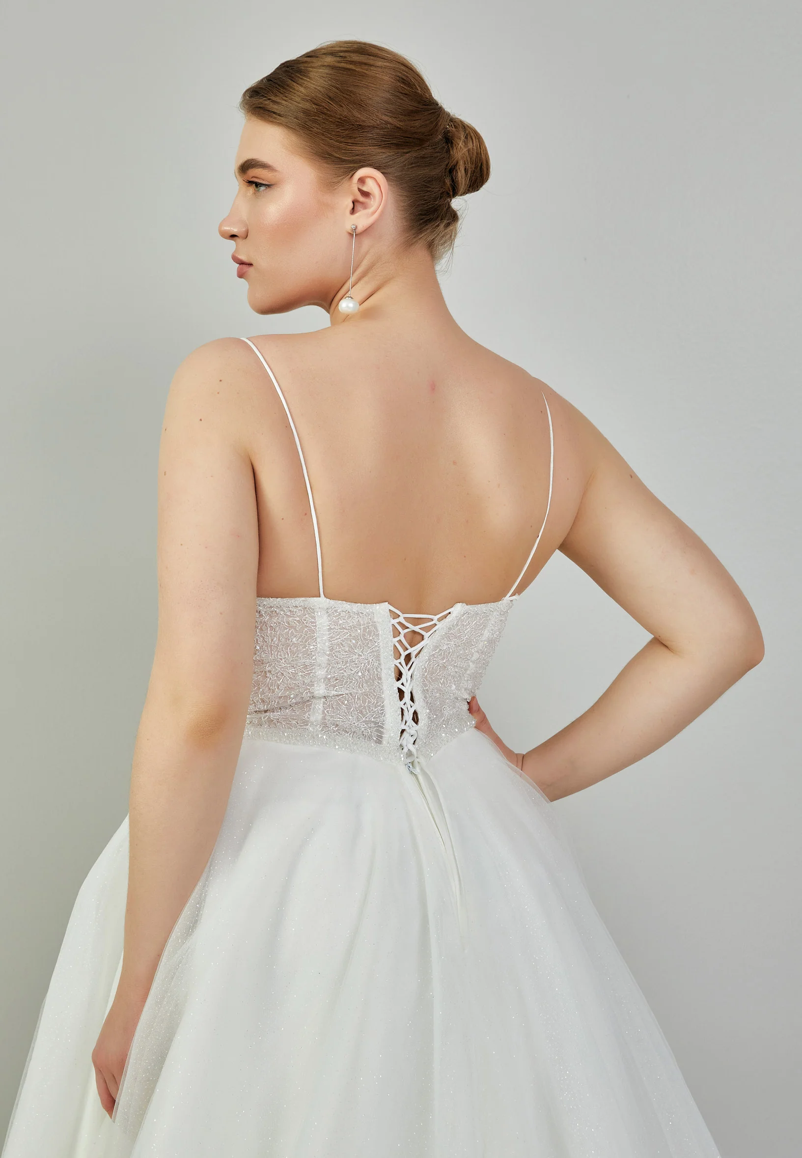Sleeveless Maxi Tulle Plus Size Wedding Dress nor424 - Image 8