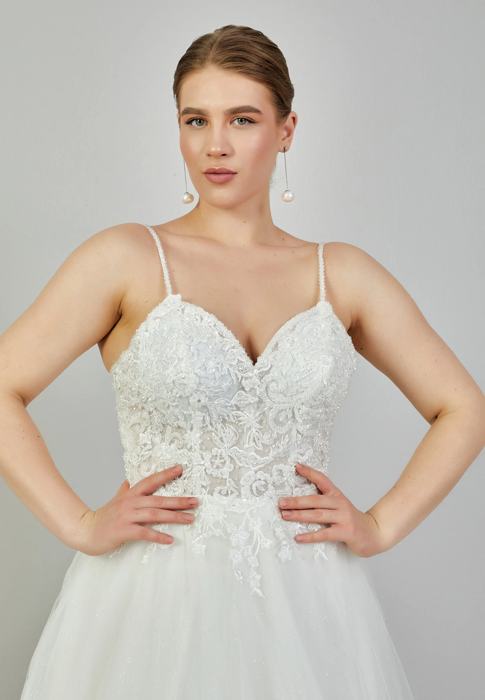 Sleeveless Maxi Tulle Plus Size Wedding Dress nor454 - Image 3