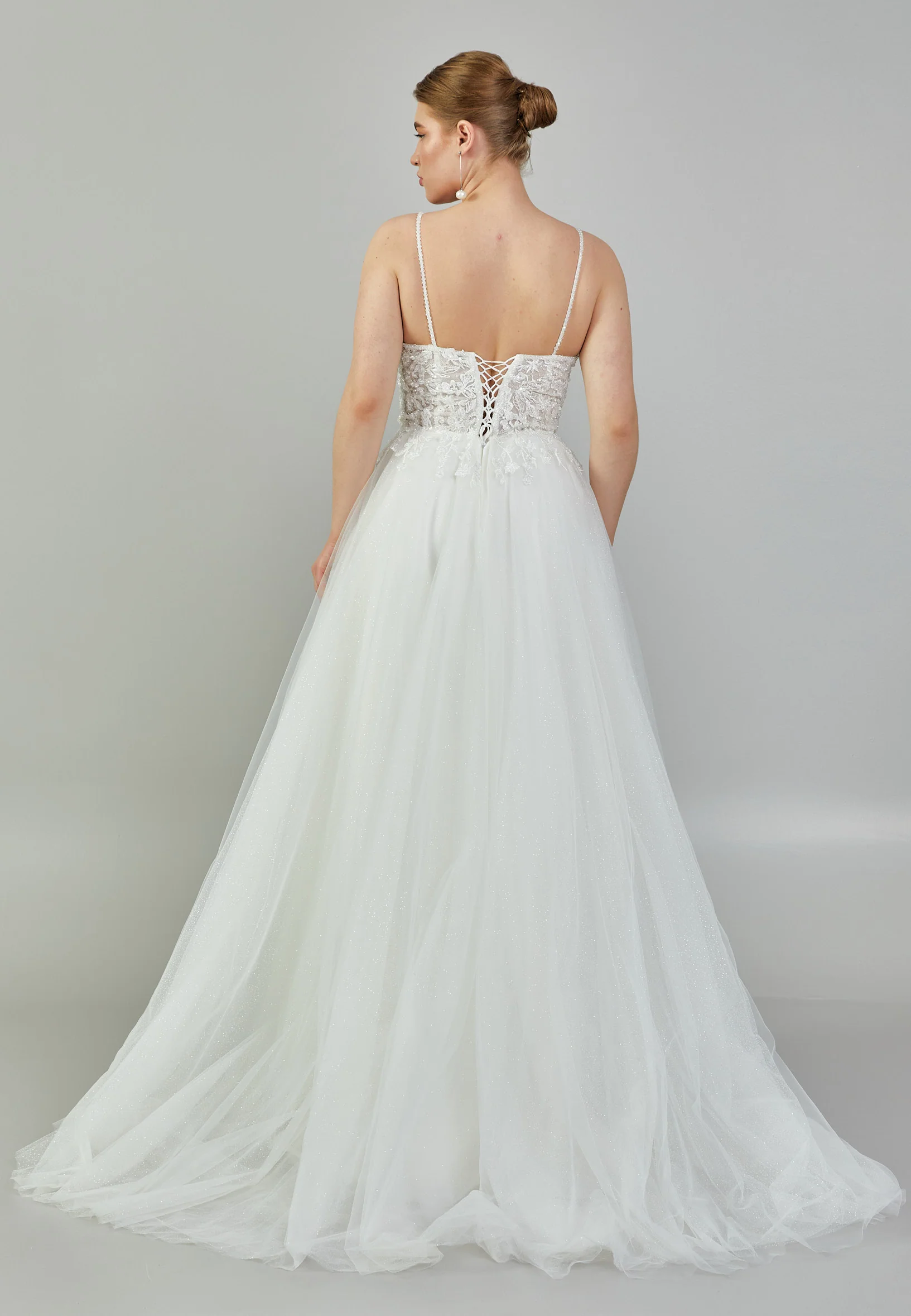 Sleeveless Maxi Tulle Plus Size Wedding Dress nor454 - Image 5