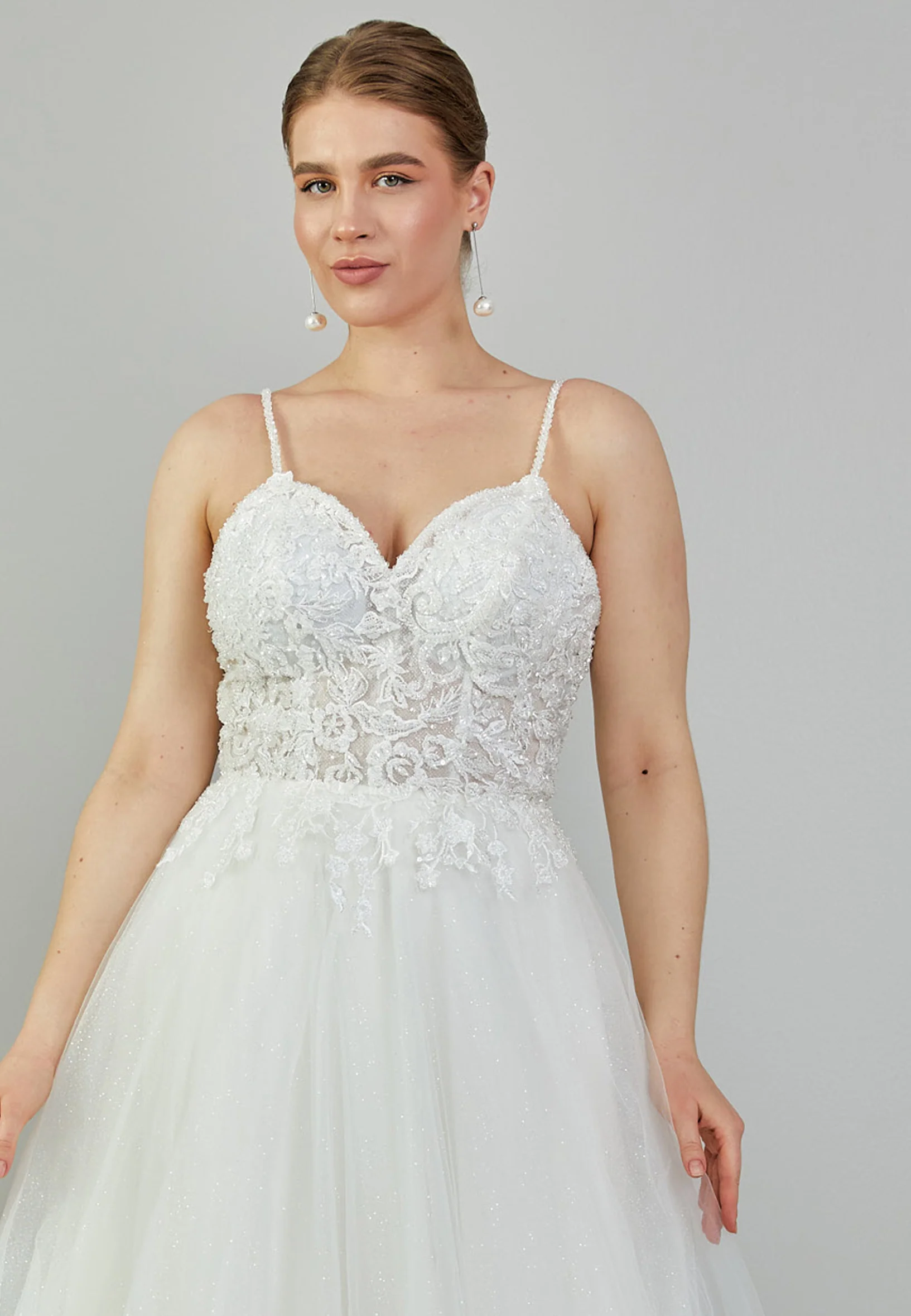 Sleeveless Maxi Tulle Plus Size Wedding Dress nor454 - Image 7