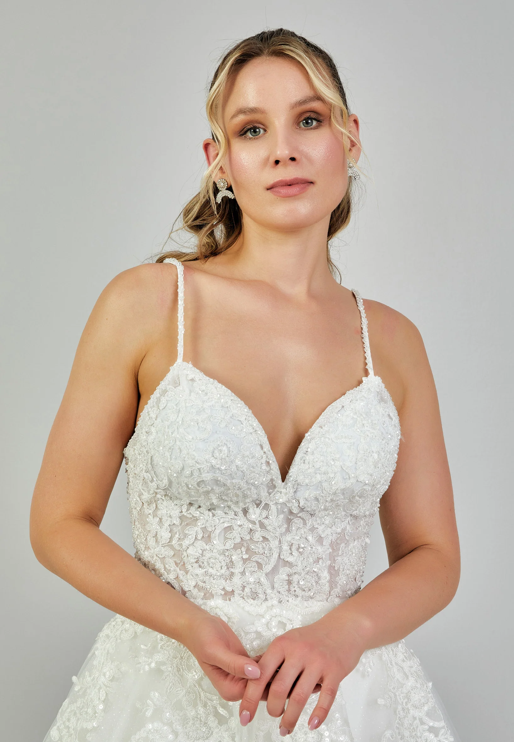 Sleeveless Maxi Tulle Plus Size Wedding Dress nor524 - Image 3