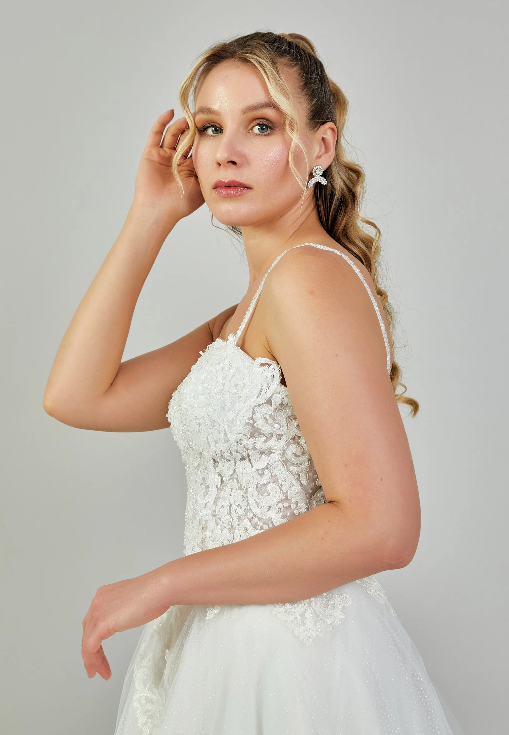Sleeveless Maxi Tulle Plus Size Wedding Dress nor533 - Image 2