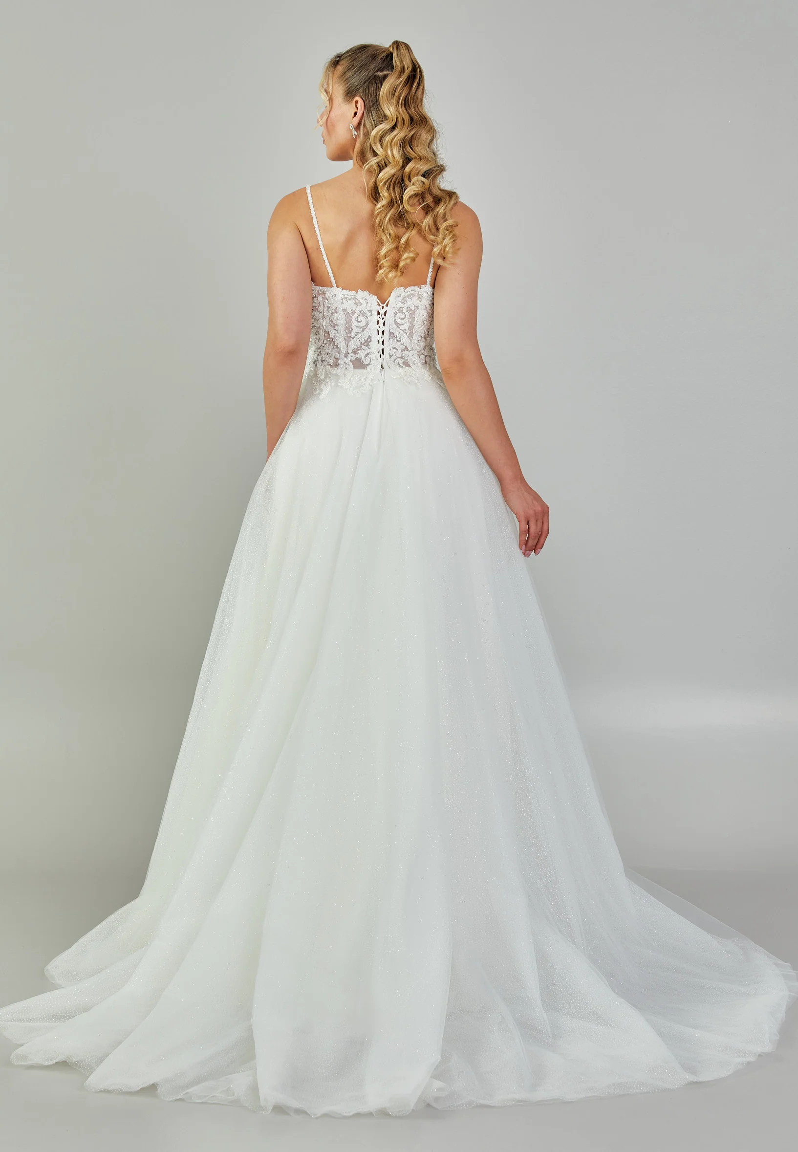 Sleeveless Maxi Tulle Plus Size Wedding Dress nor533 - Image 5