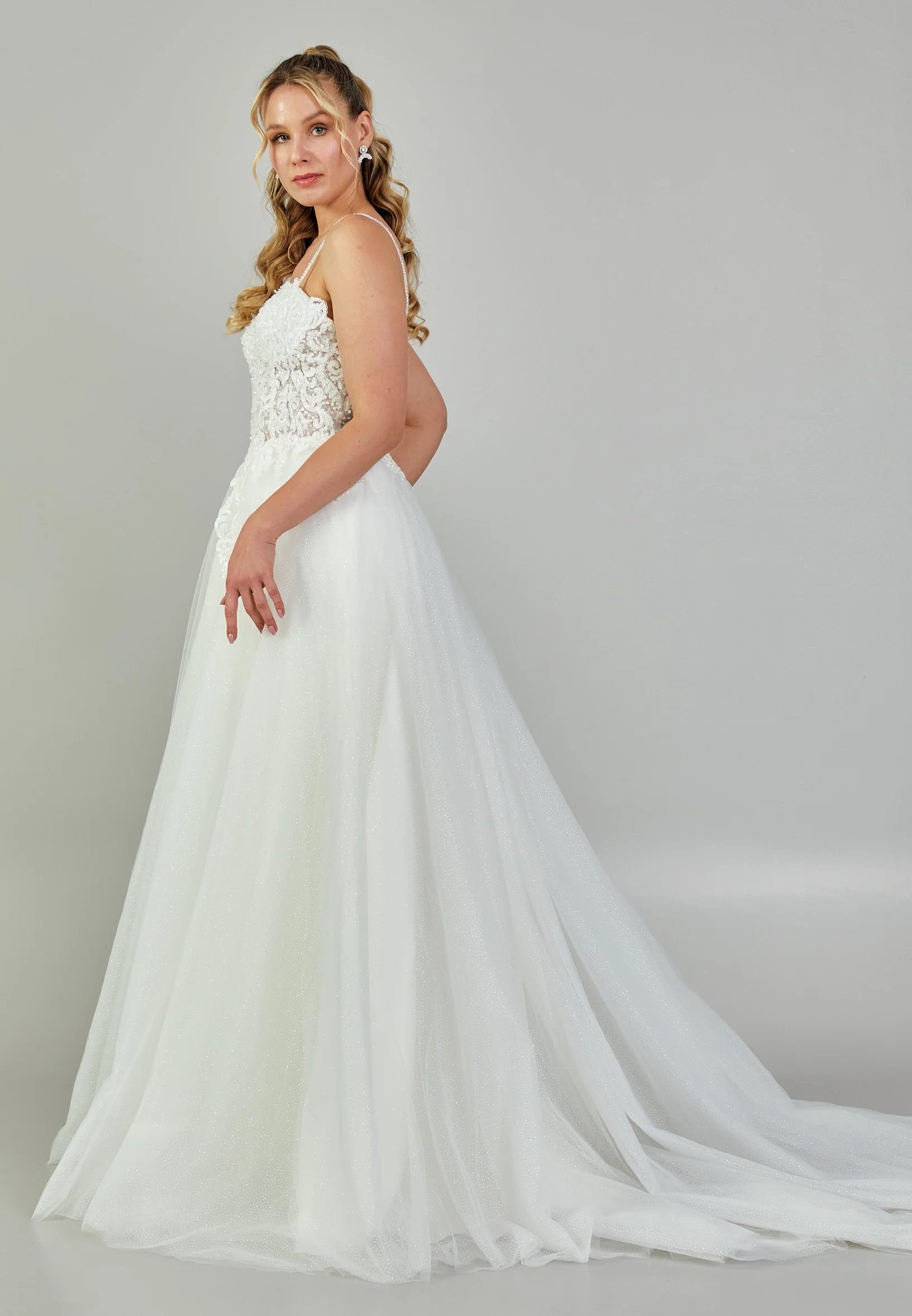 Sleeveless Maxi Tulle Plus Size Wedding Dress nor533 - Image 6