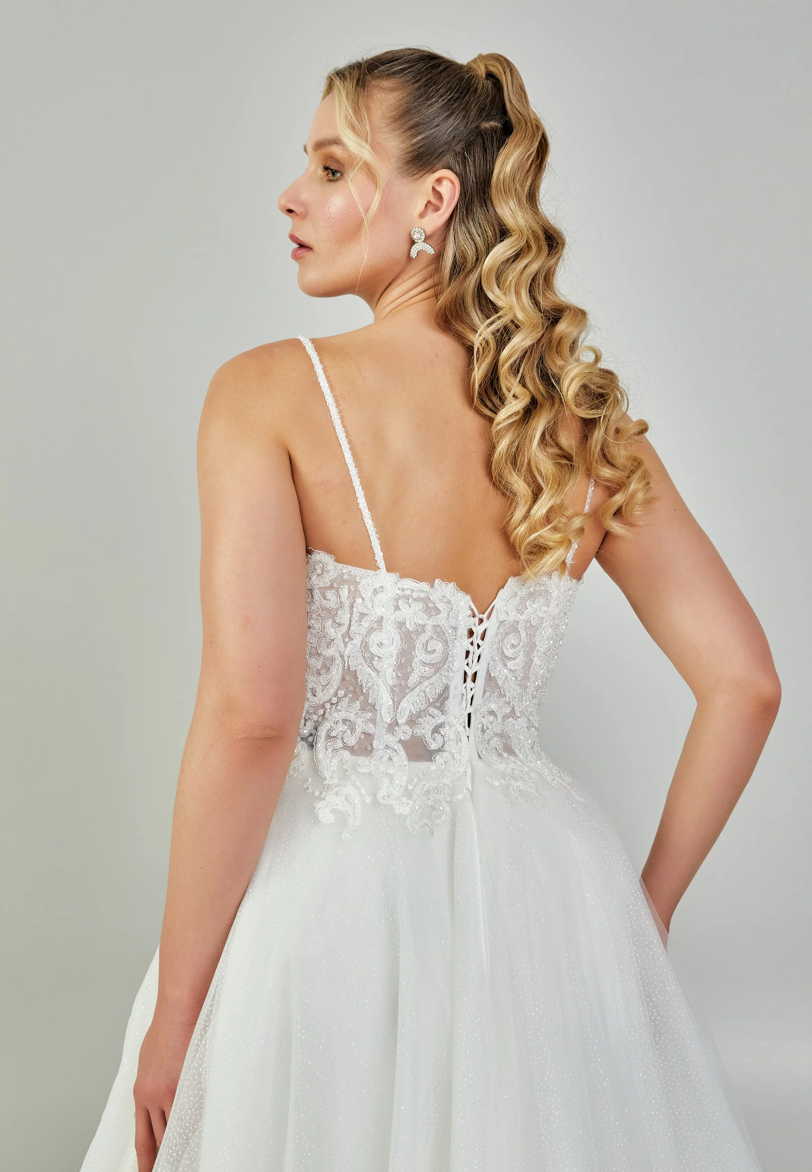 Sleeveless Maxi Tulle Plus Size Wedding Dress nor533 - Image 8
