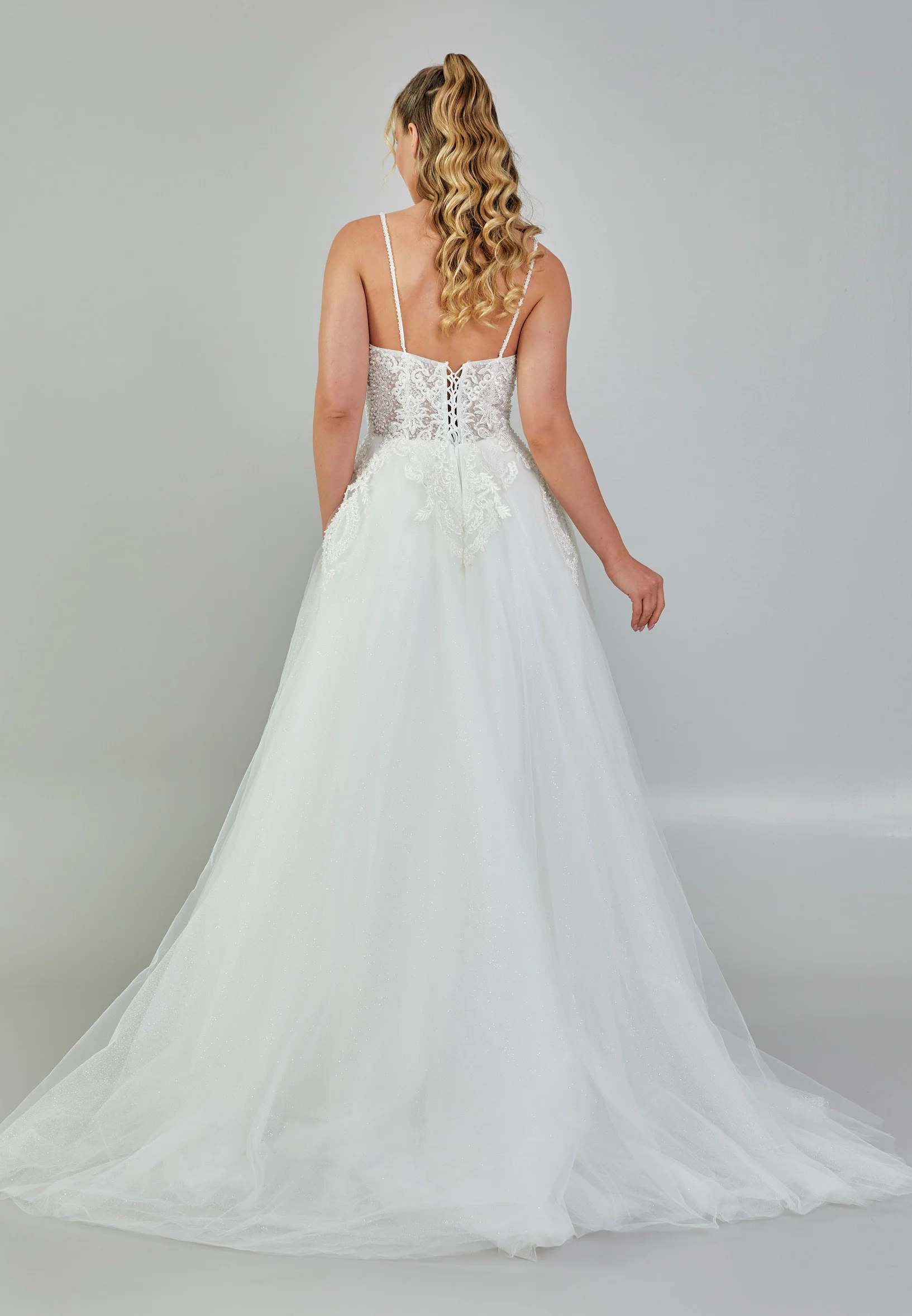 Sleeveless Maxi Tulle Plus Size Wedding Dress nor545 - Image 5