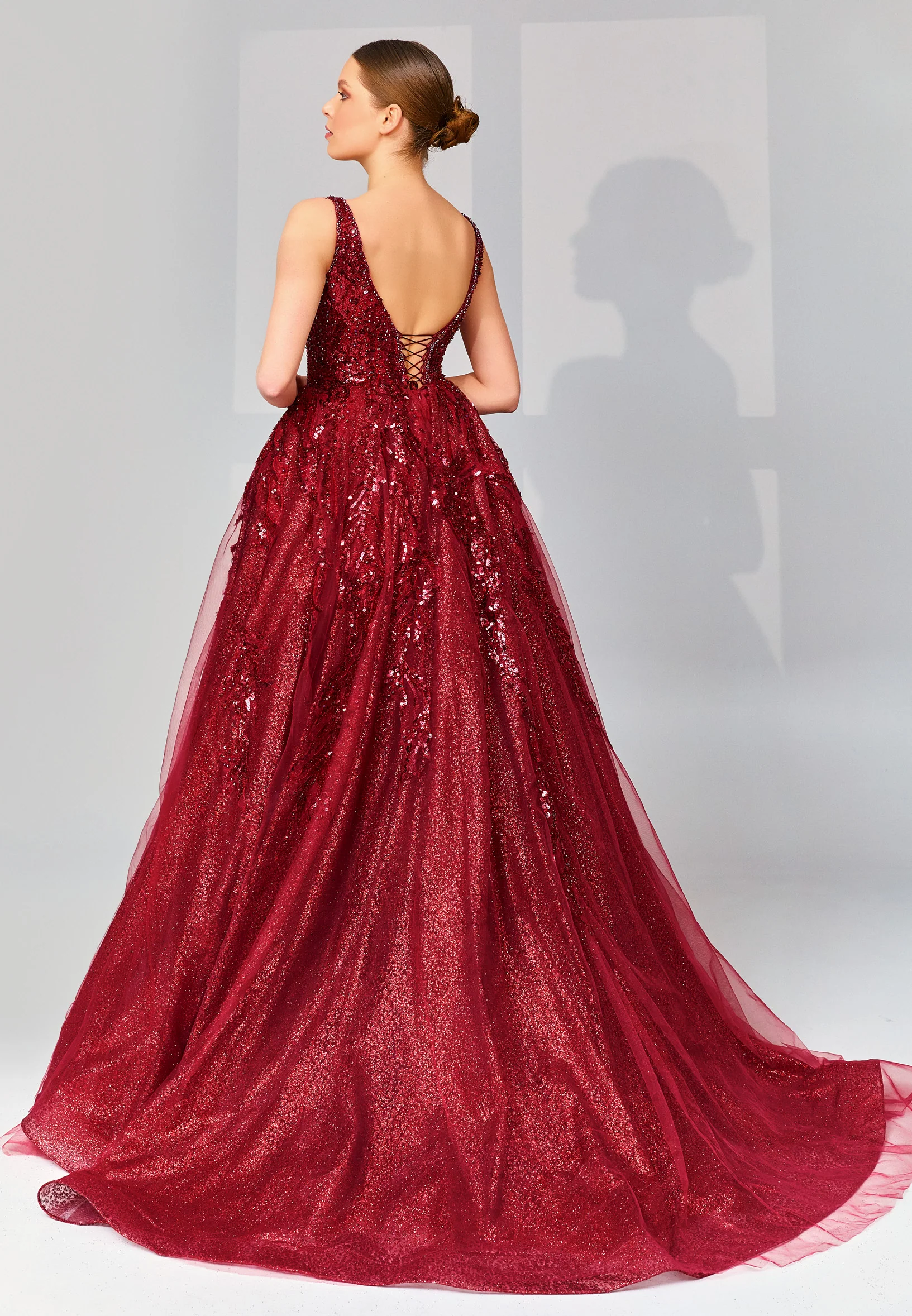 Sleeveless Maxi Tulle Regular Engagement Dress abb22039 - Image 3