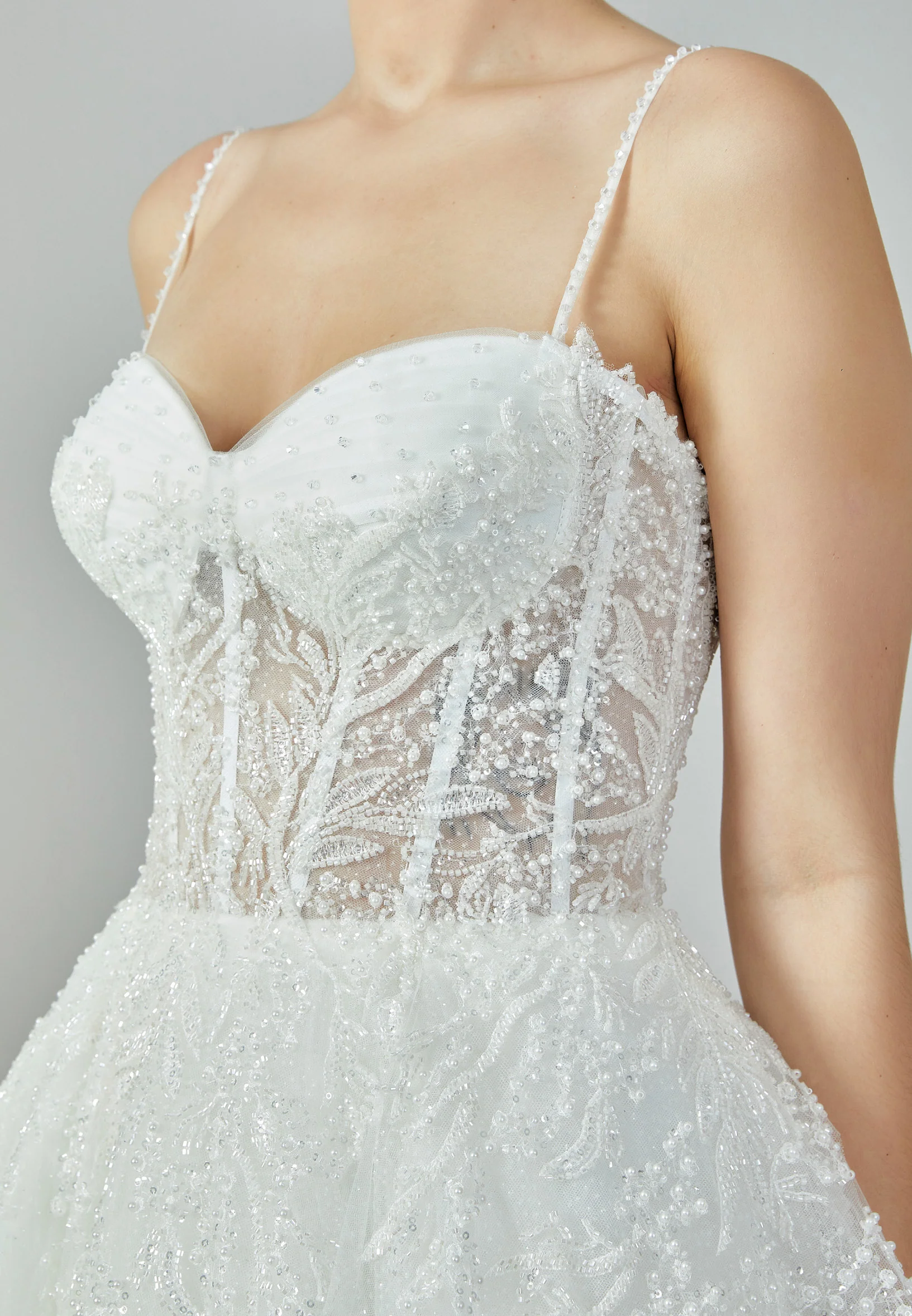Sleeveless Maxi Tulle Regular Wedding Dress abb2201203 - Image 4