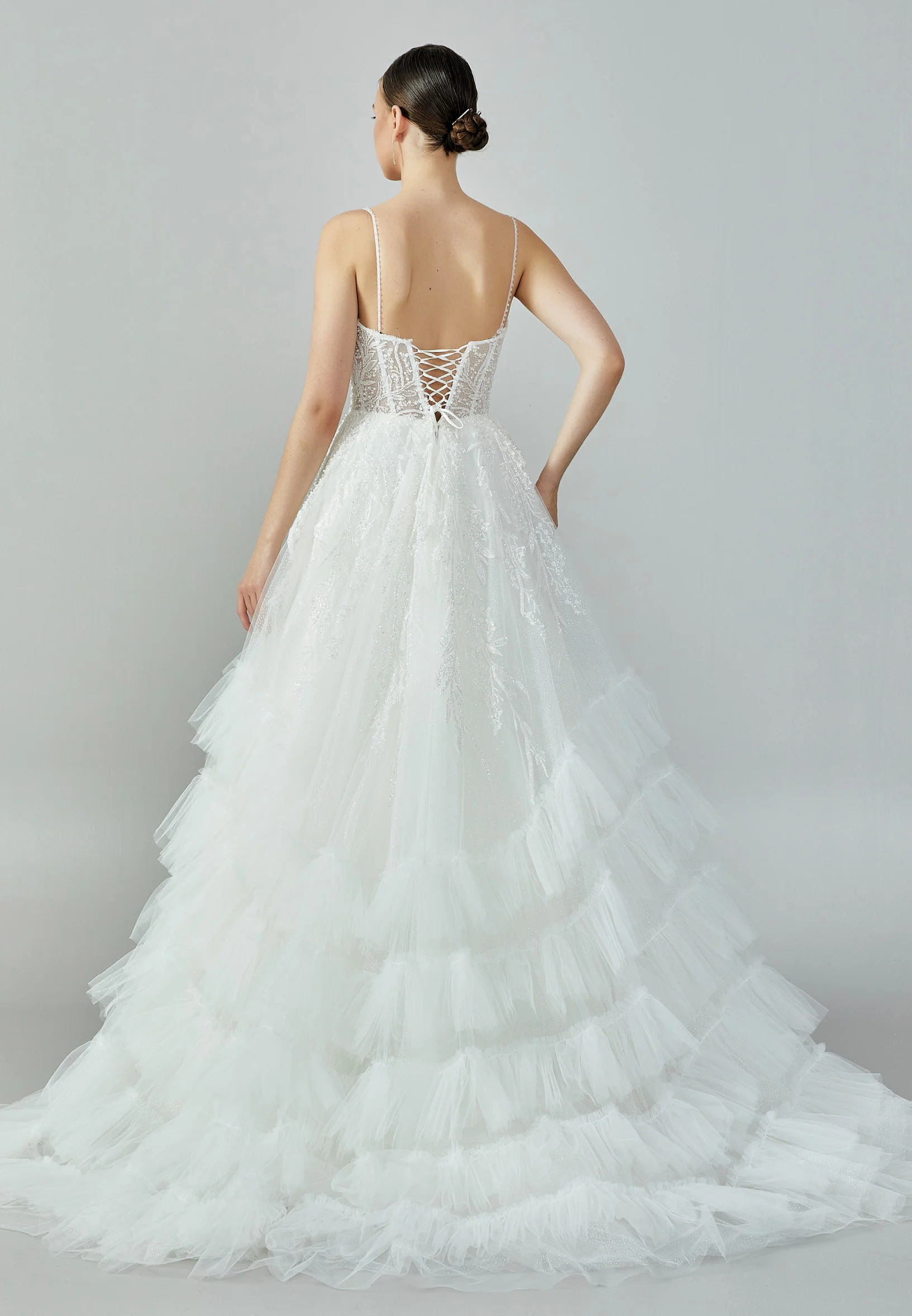 Sleeveless Maxi Tulle Regular Wedding Dress abb2201203 - Image 5
