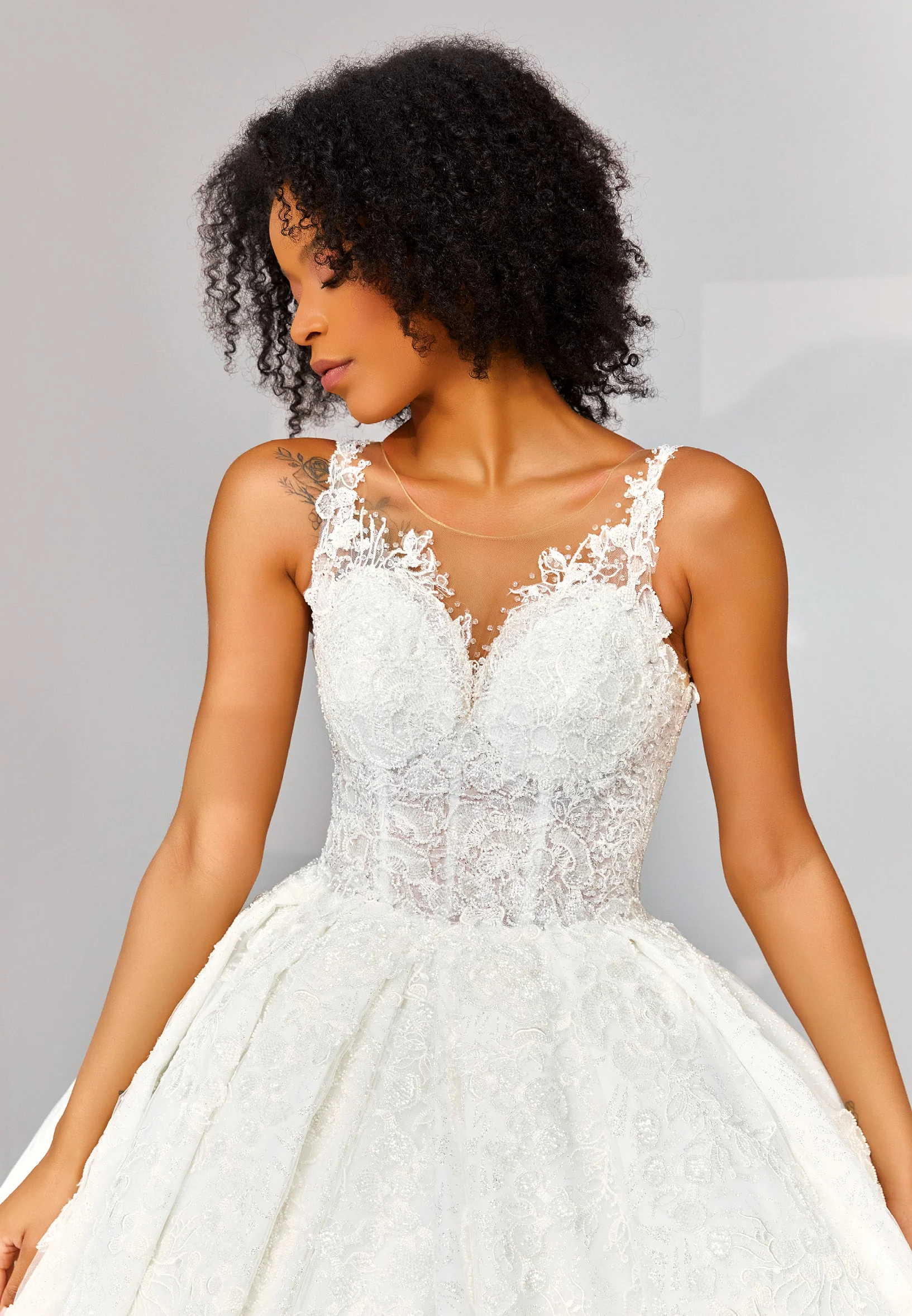 Sleeveless Maxi Tulle Regular Wedding Dress abb22015 - Image 2