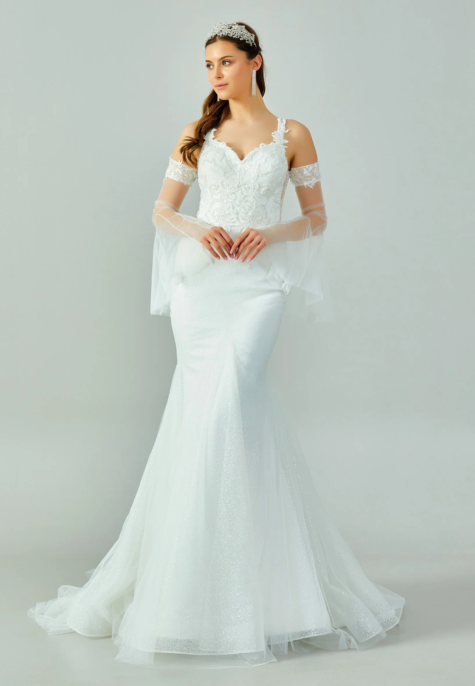 Sleeveless Maxi Tulle Regular Wedding Dress abb2202212