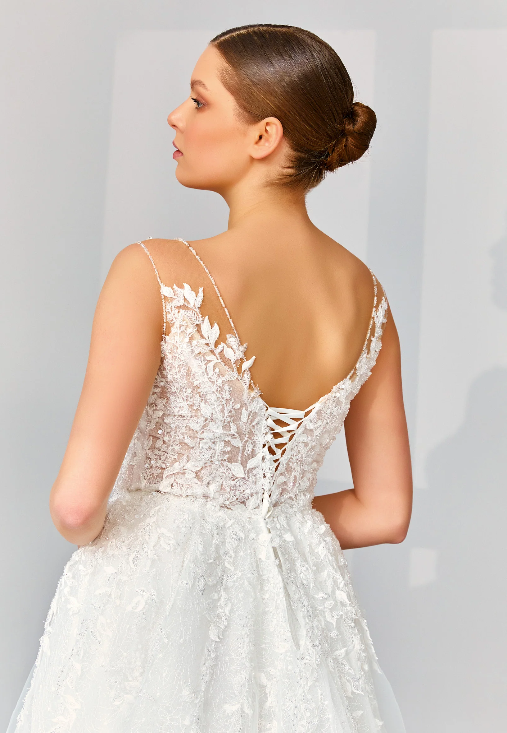 Sleeveless Maxi Tulle Regular Wedding Dress abb22048 - Image 4