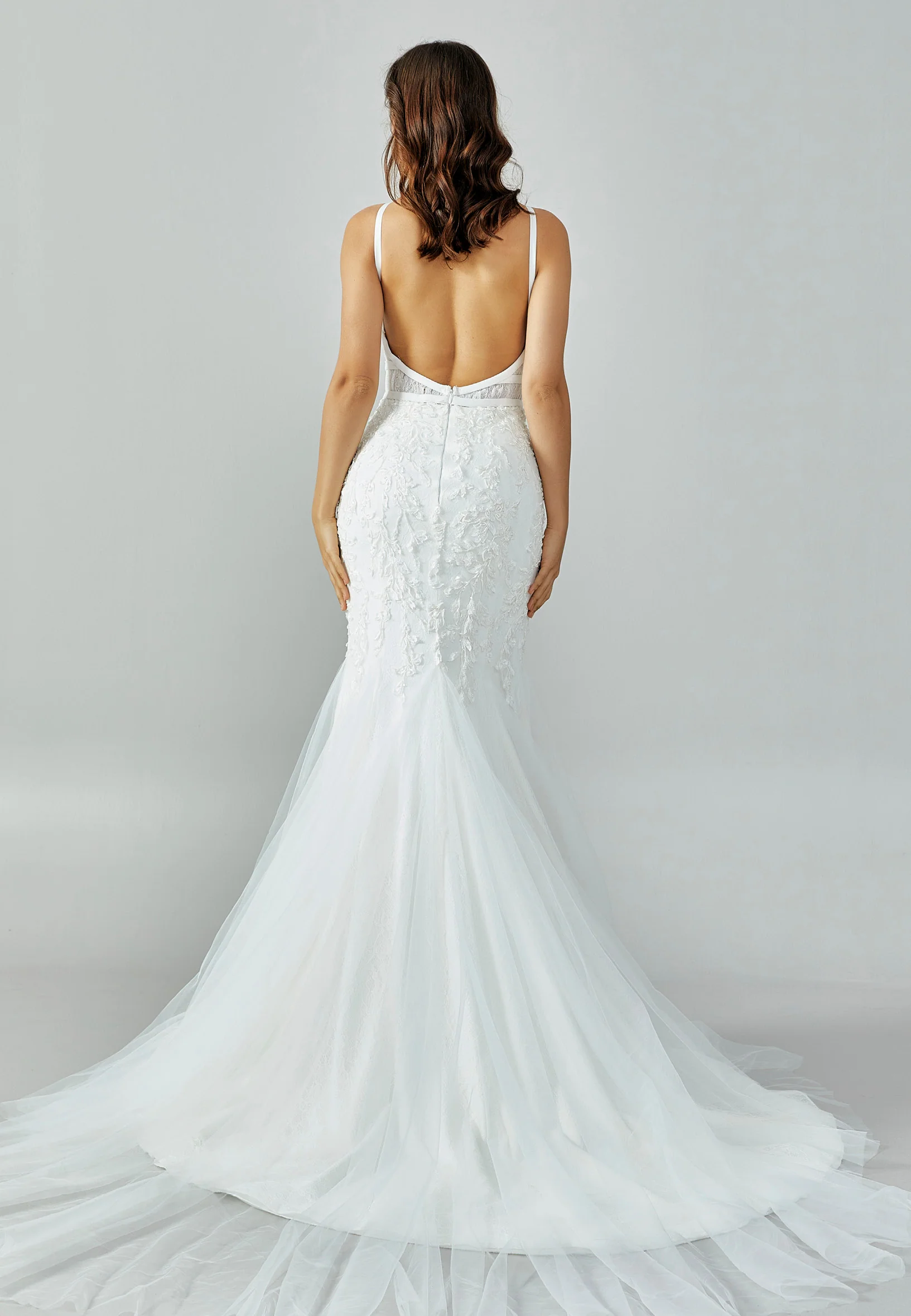 Sleeveless Maxi Tulle Regular Wedding Dress abb223134 - Image 5