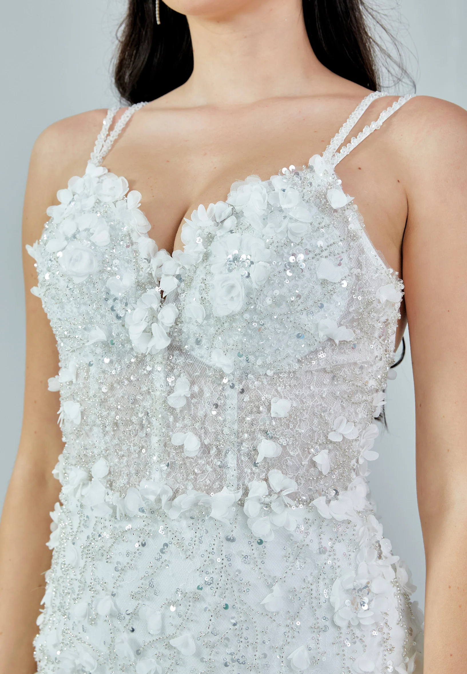 Sleeveless Maxi Tulle Regular Wedding Dress abb23005 - Image 4