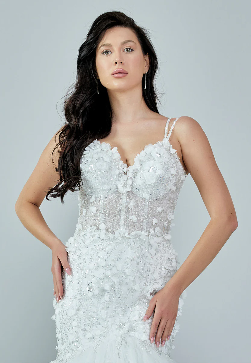 Sleeveless Maxi Tulle Regular Wedding Dress abb23005 - Image 7