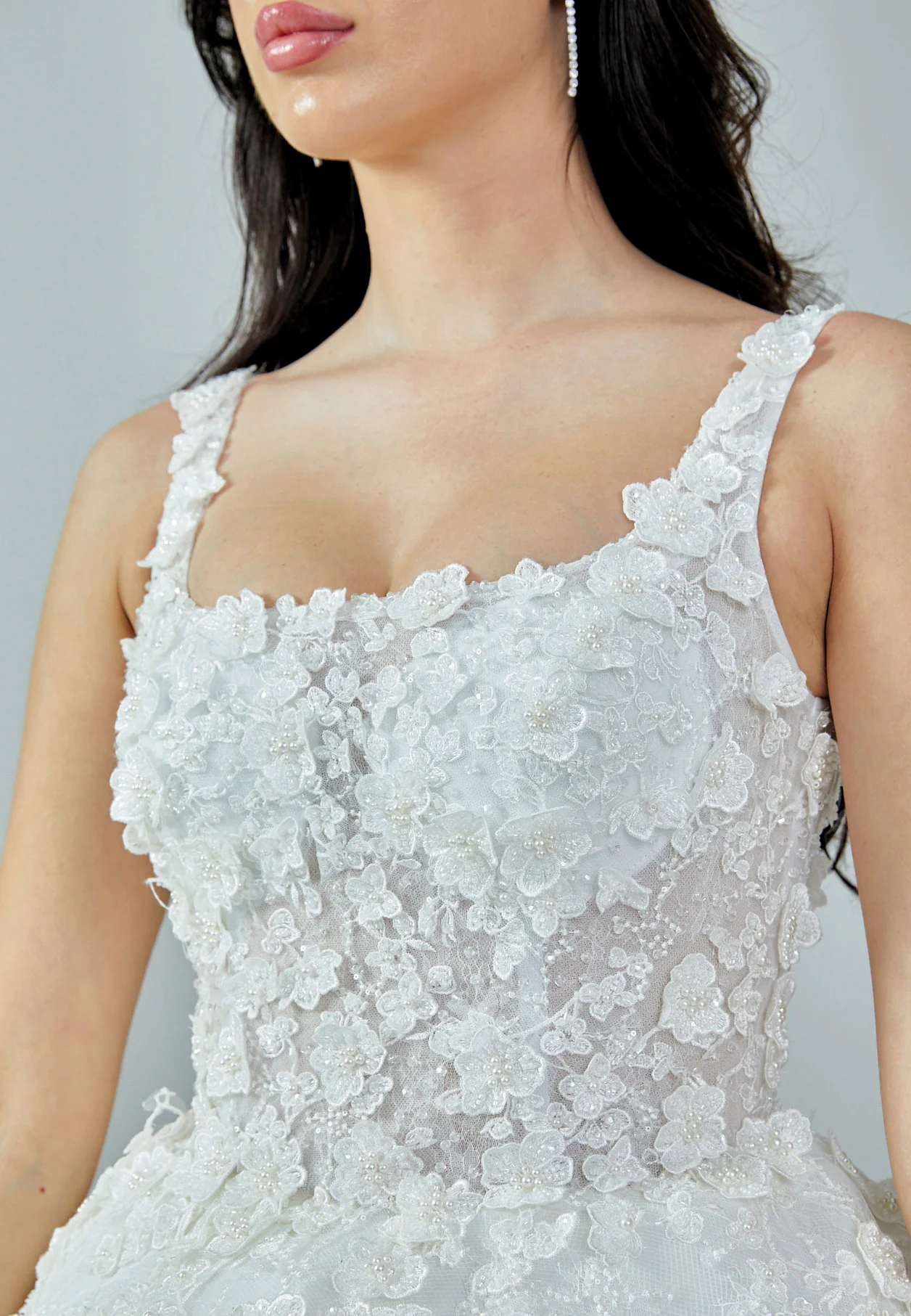 Sleeveless Maxi Tulle Regular Wedding Dress abb23021 - Image 4
