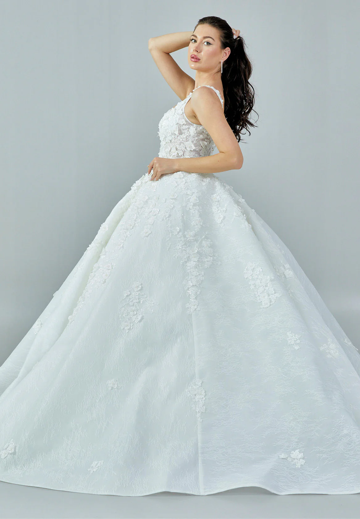 Sleeveless Maxi Tulle Regular Wedding Dress abb23021 - Image 6