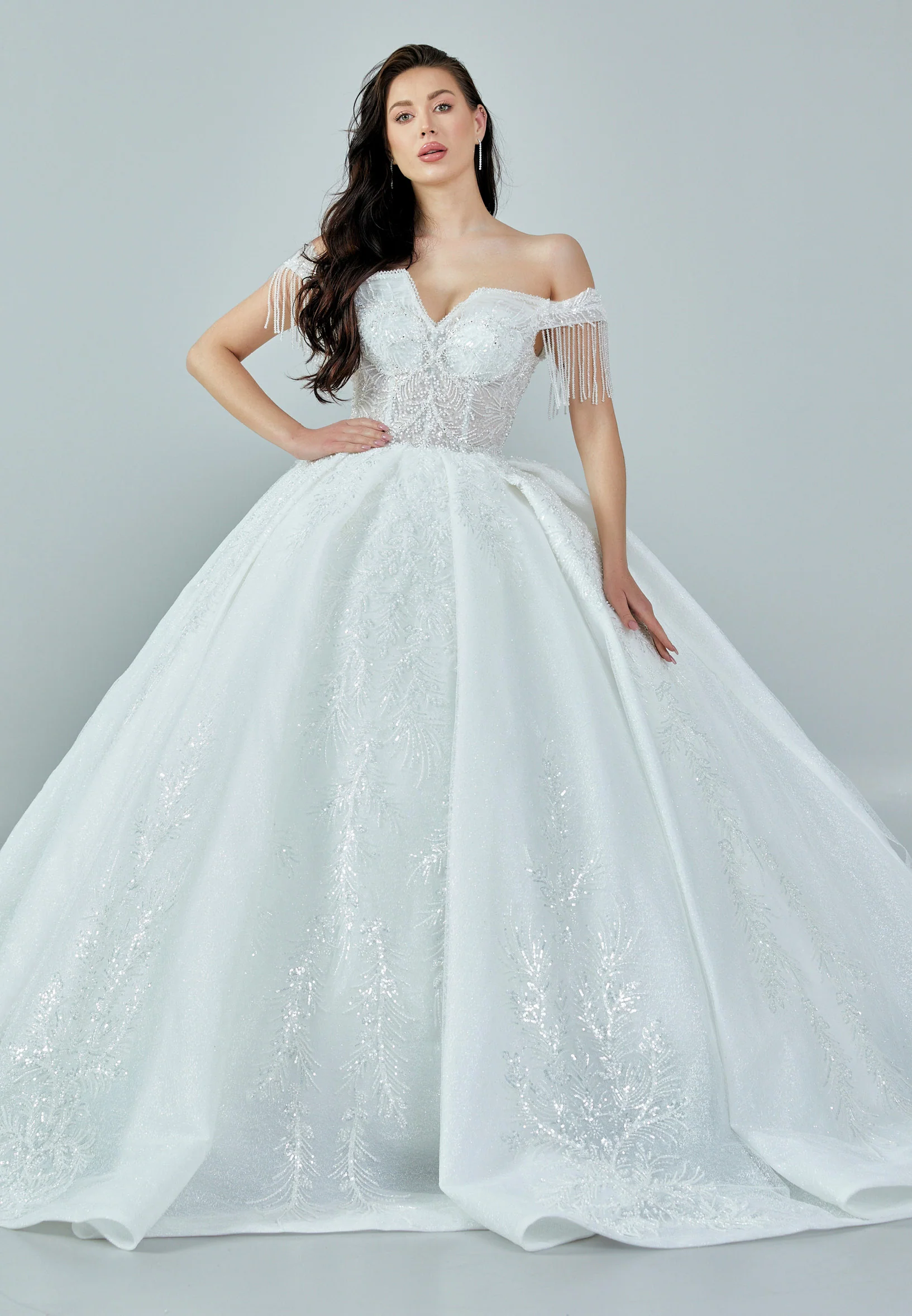 Sleeveless Maxi Tulle Regular Wedding Dress abb23028