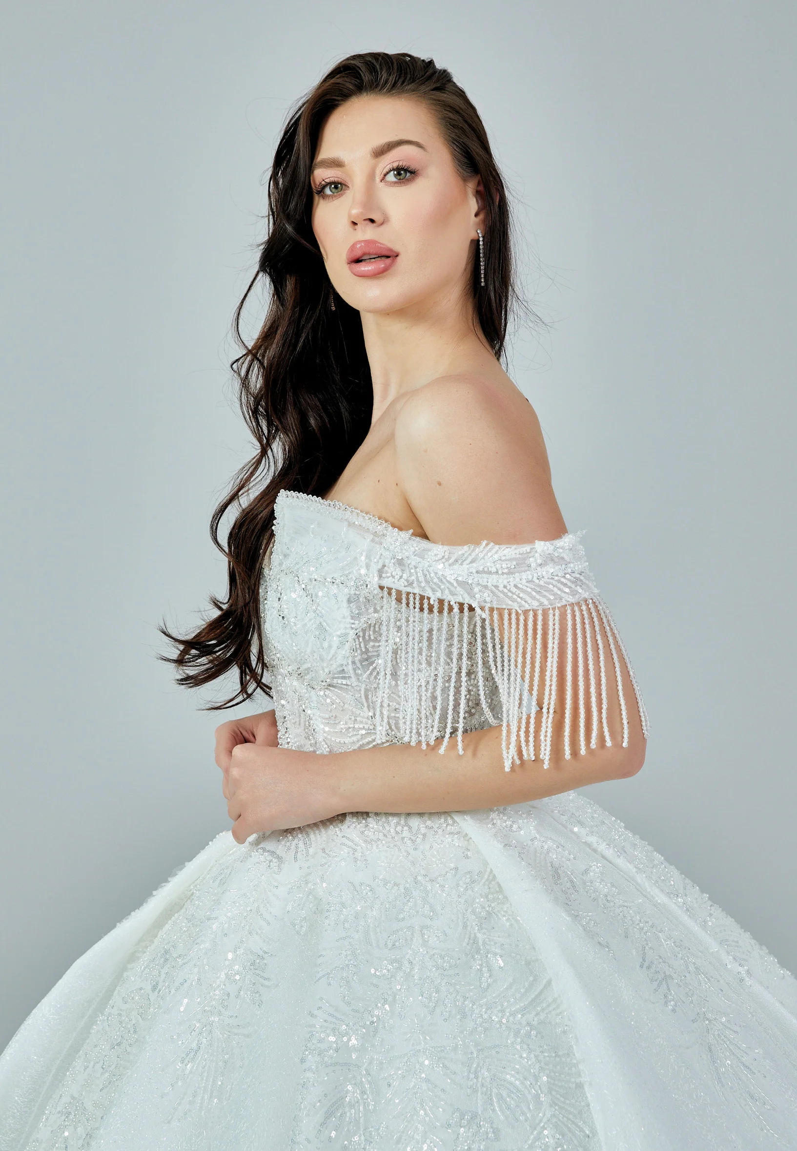 Sleeveless Maxi Tulle Regular Wedding Dress abb23028 - Image 2
