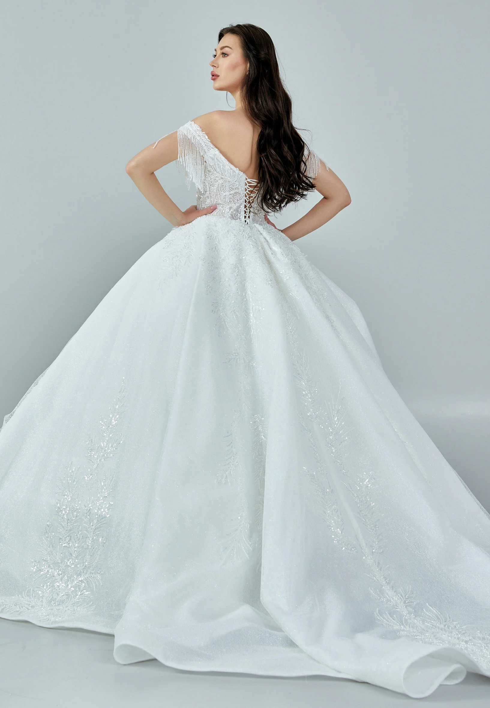 Sleeveless Maxi Tulle Regular Wedding Dress abb23028 - Image 5