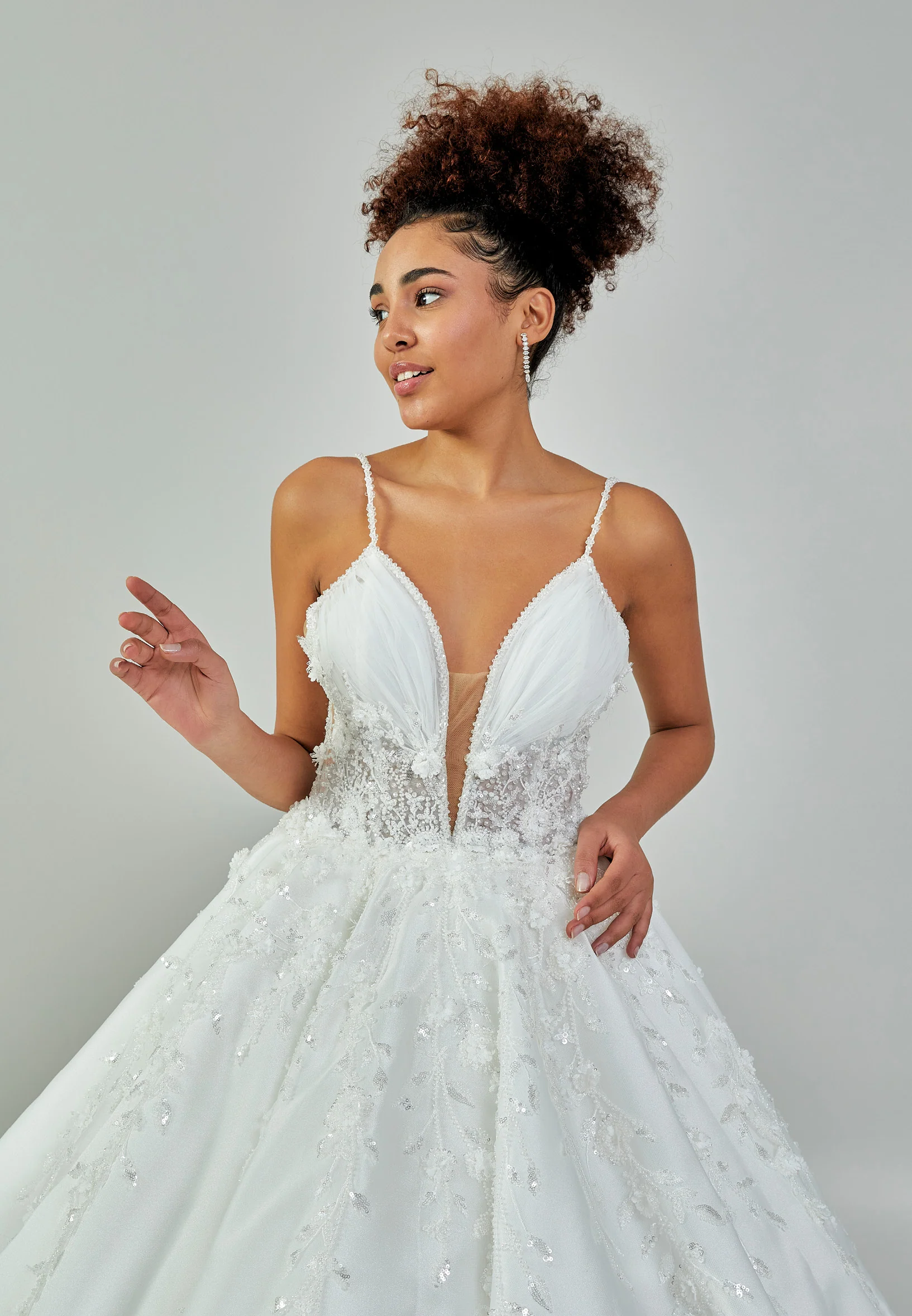 Sleeveless Maxi Tulle Regular Wedding Dress abb23065 - Image 8