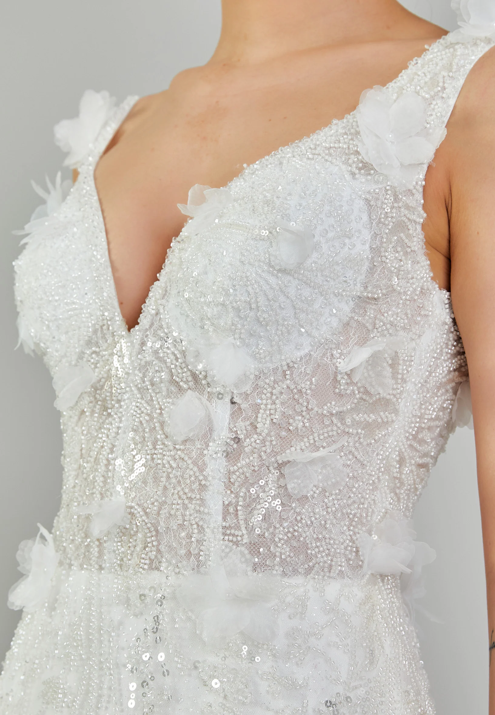 Sleeveless Maxi Tulle Regular Wedding Dress abb24016-1 - Image 4