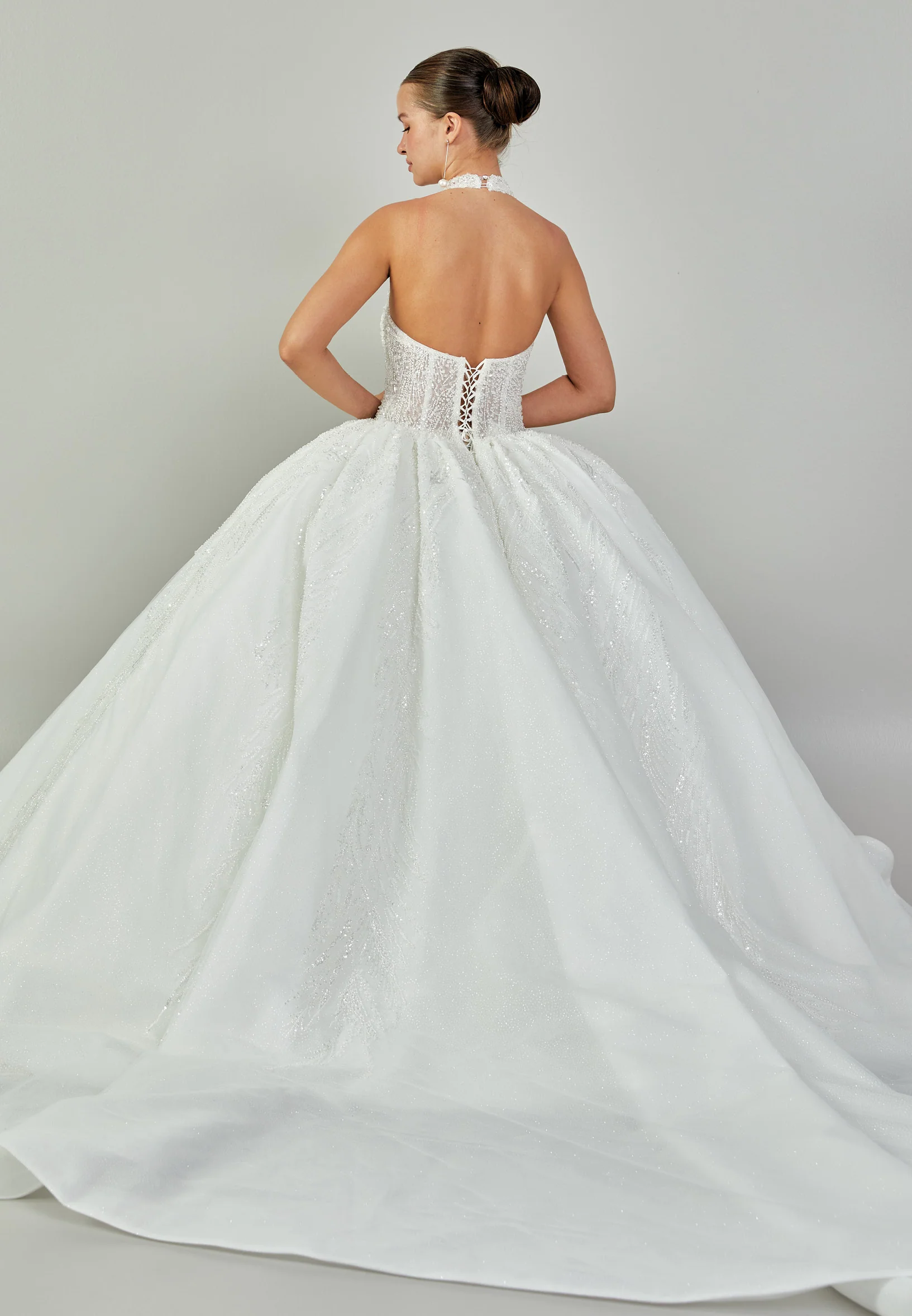Sleeveless Maxi Tulle Regular Wedding Dress abb24034 - Image 5
