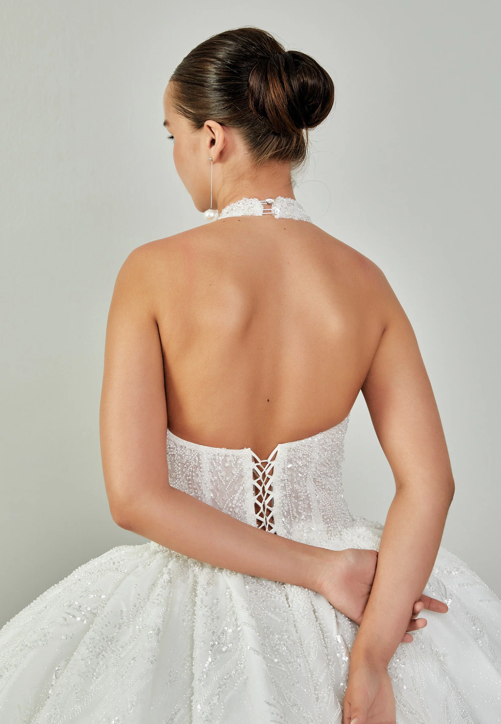 Sleeveless Maxi Tulle Regular Wedding Dress abb24034 - Image 8