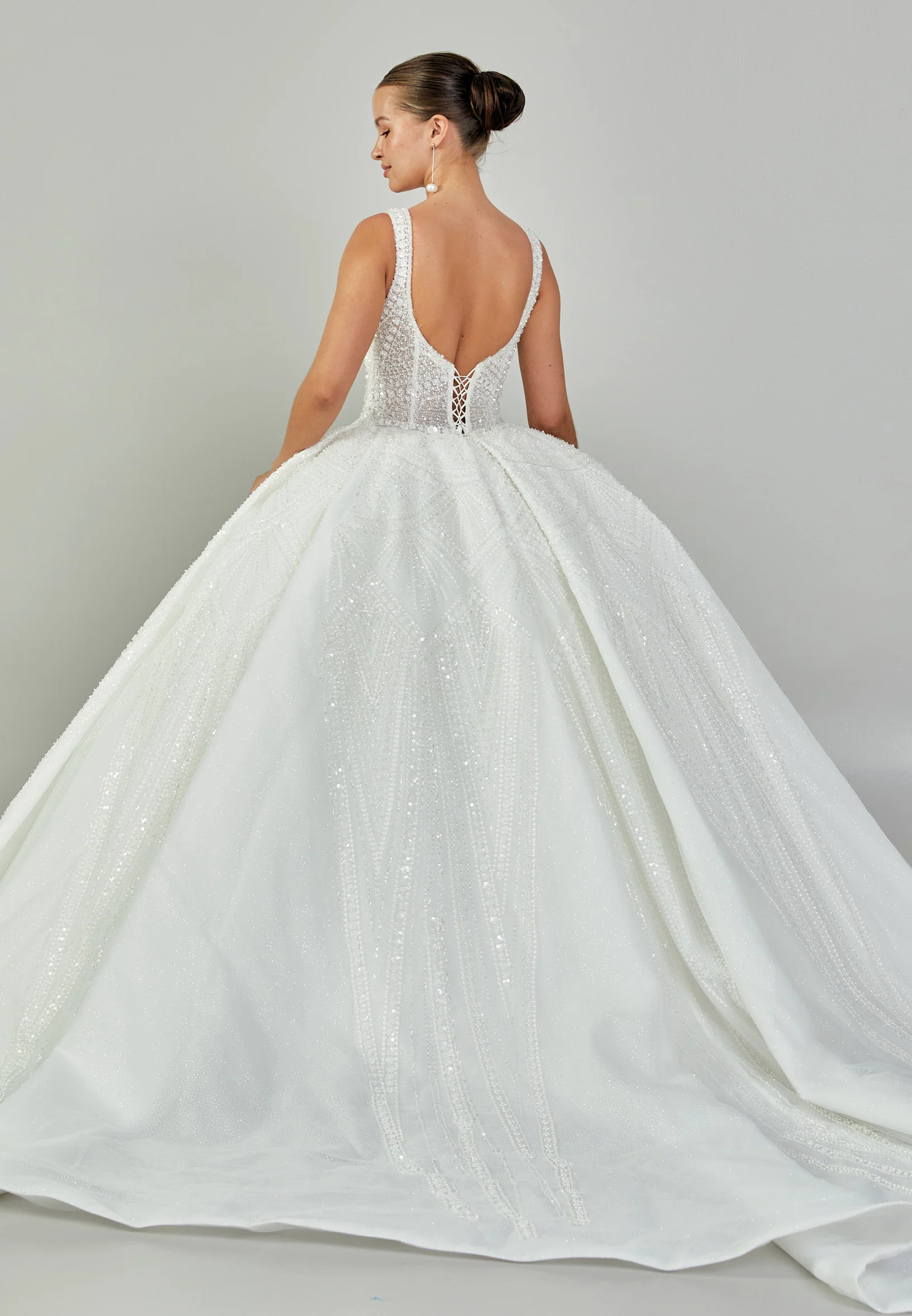 Sleeveless Maxi Tulle Regular Wedding Dress abb24038 - Image 5