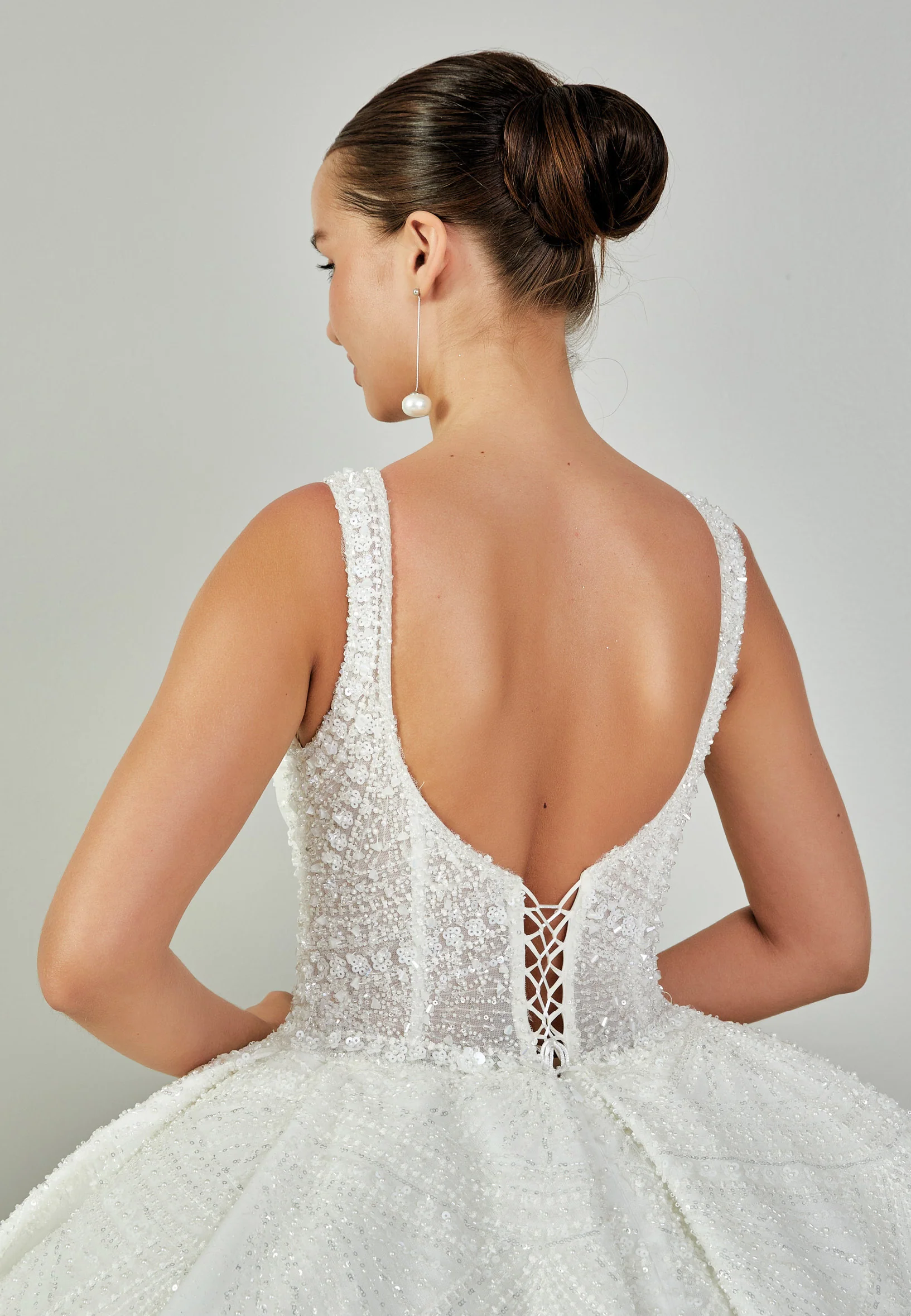 Sleeveless Maxi Tulle Regular Wedding Dress abb24038 - Image 8