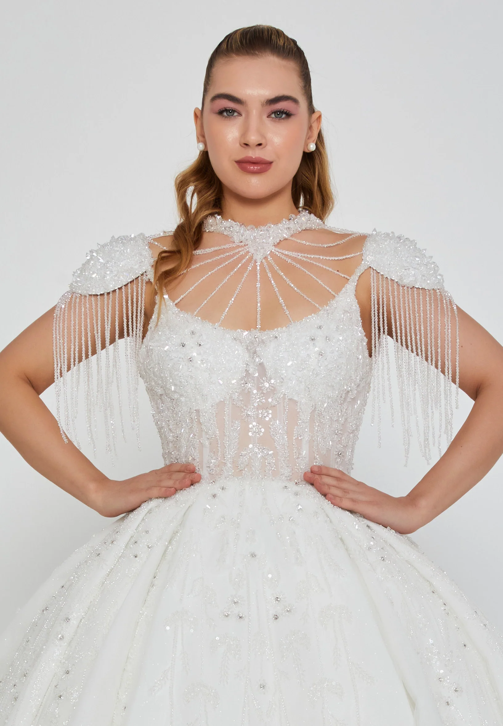 Sleeveless Maxi Tulle Regular Wedding Dress abb24051 - Image 7