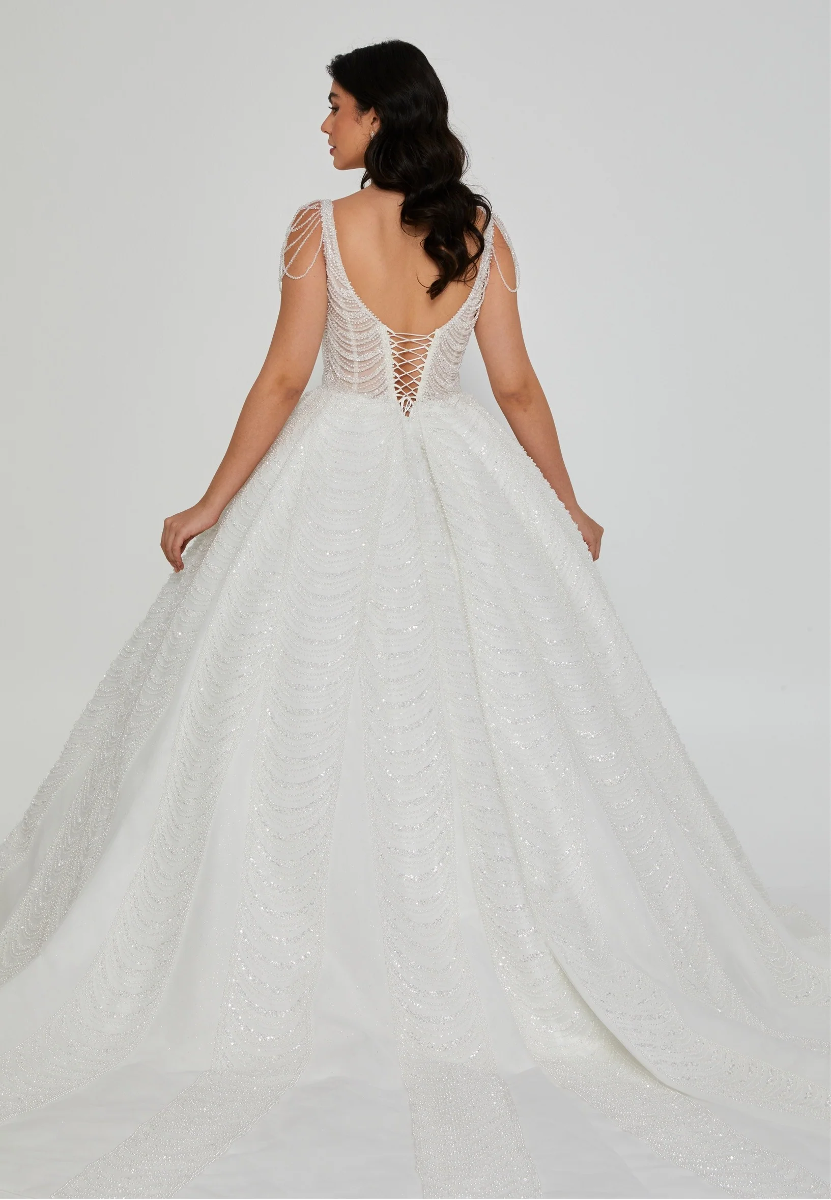 Sleeveless Maxi Tulle Regular Wedding Dress abb24062 - Image 4