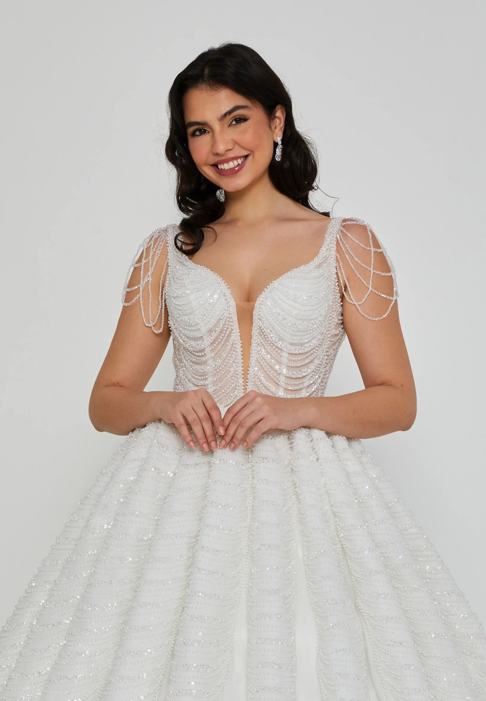 Sleeveless Maxi Tulle Regular Wedding Dress abb24062 - Image 6
