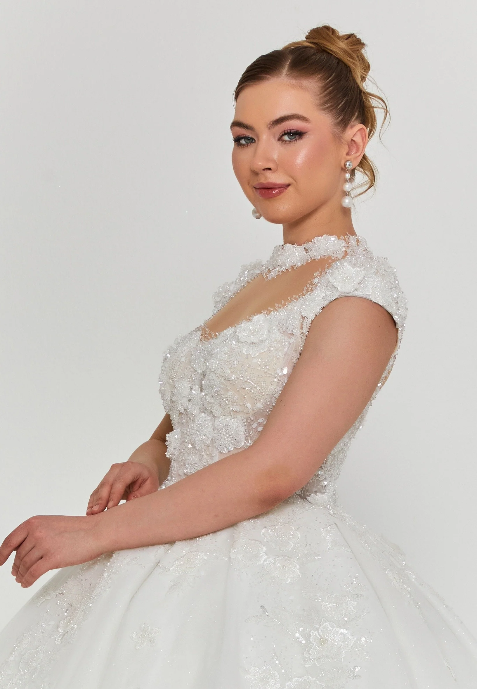 Sleeveless Maxi Tulle Regular Wedding Dress abb25008 - Image 2