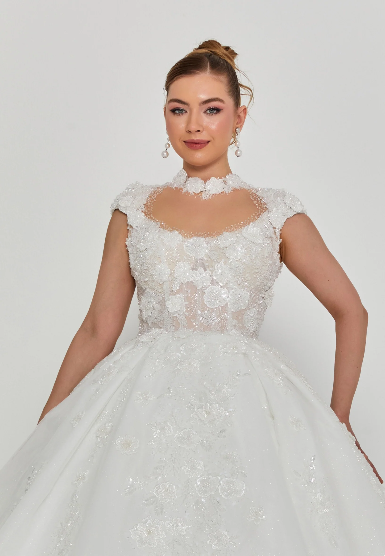 Sleeveless Maxi Tulle Regular Wedding Dress abb25008 - Image 6